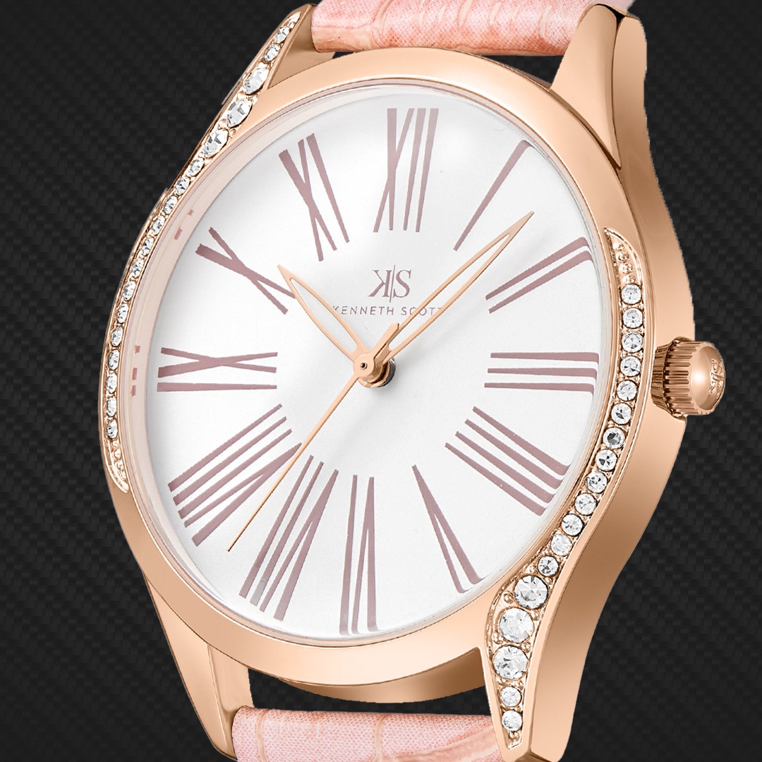 Kenneth Scott Women’s Analog Watch | White Dial, 36mm, 30 m (3 ATM)