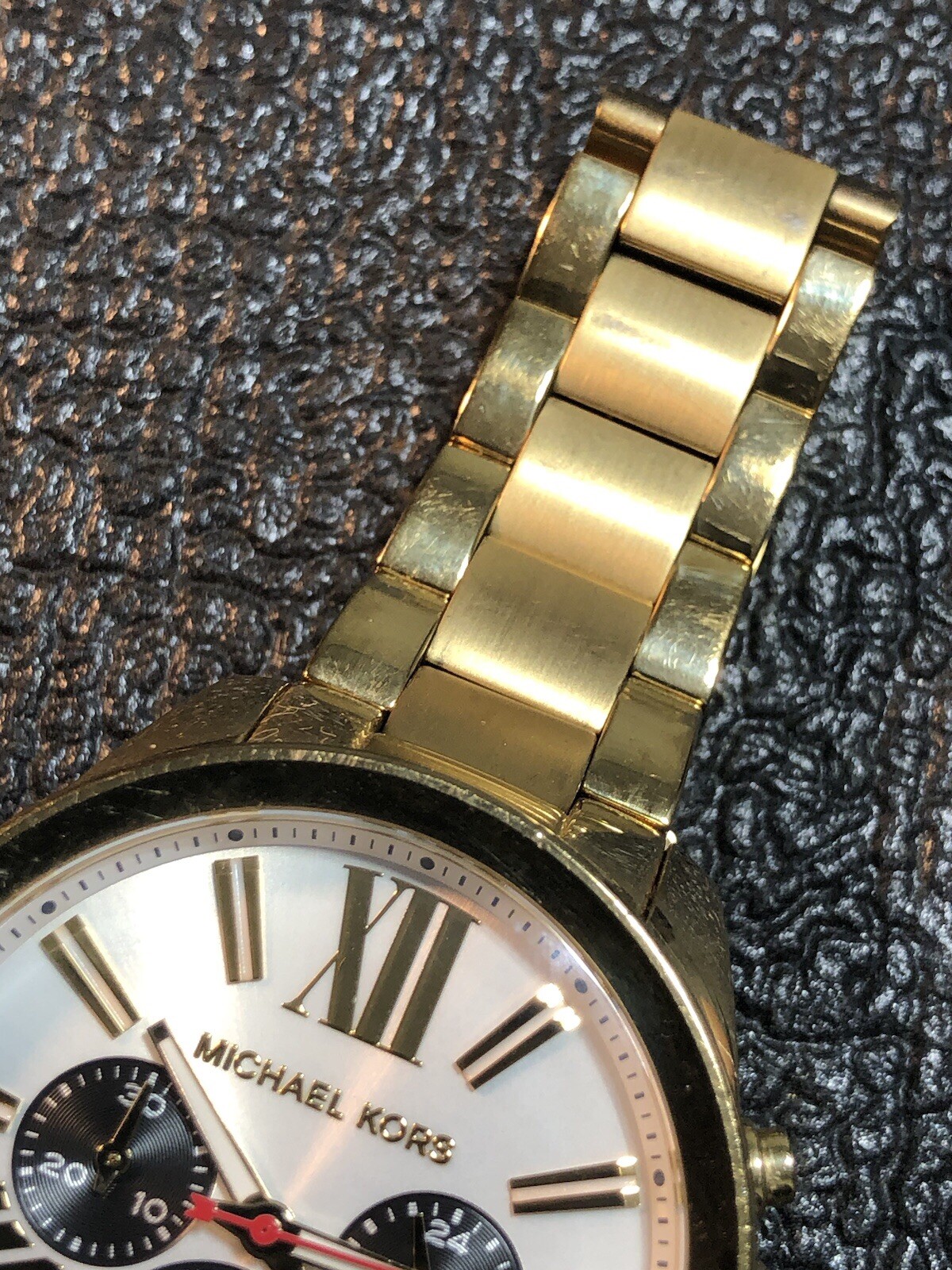 Michael Kors Wren Chronograph Watch Silver Dial Gold Tone Ladies MK5838 New Bat