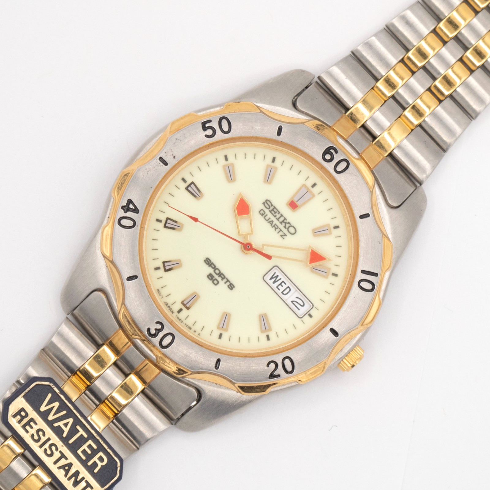 Seiko Sports 50 Ref. 7N43-7B40 Quartz Wristwatch, Salesman Sample, Parts