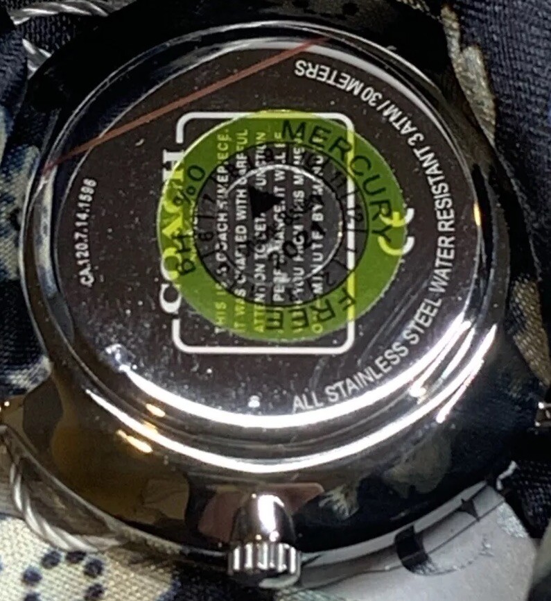 Coach Perry Blue Floral Silk Wrap Around Watch