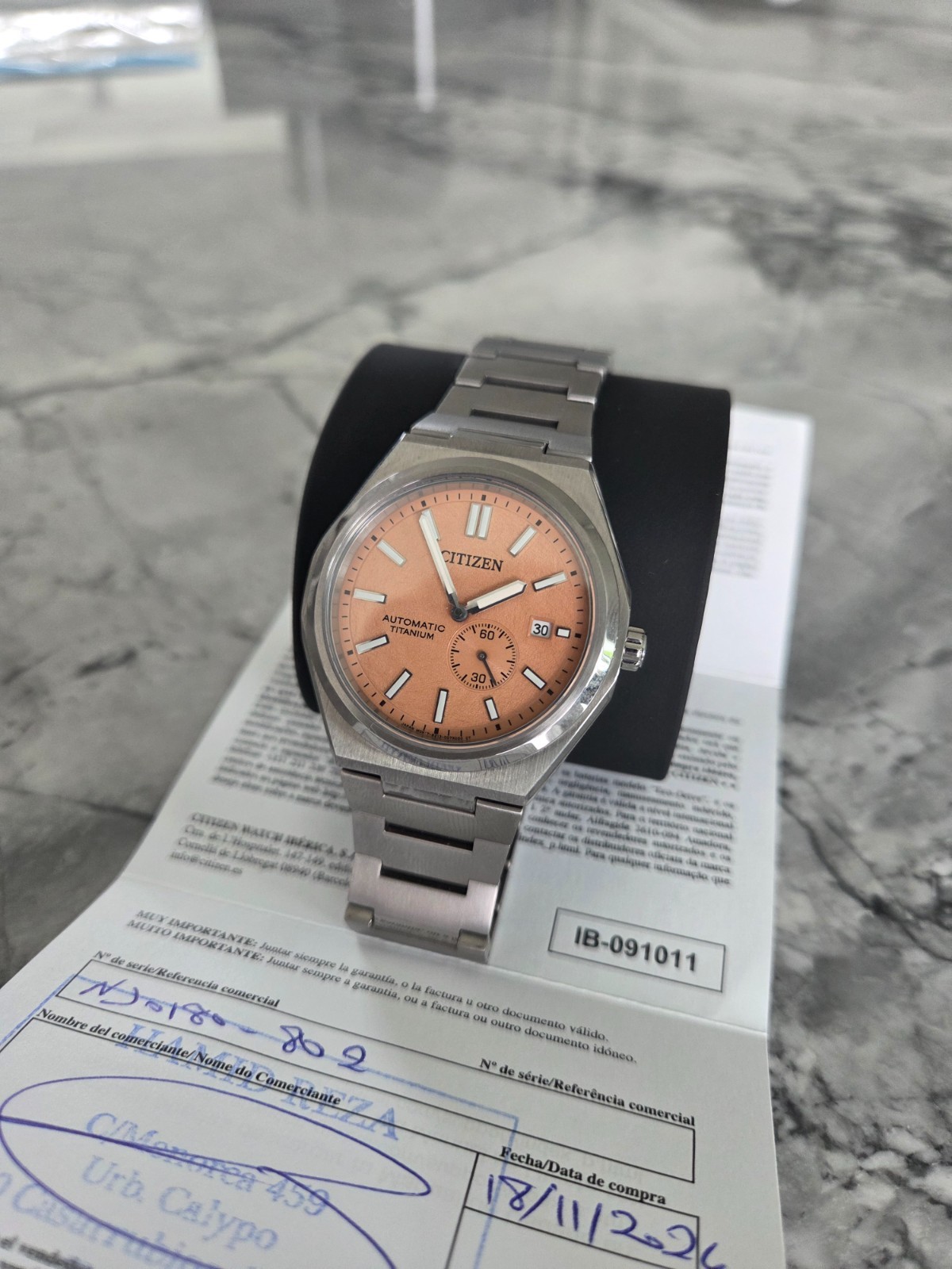 Citizen Zenshin Automatic Salmon Dial Men’s Watch NJ0180-80Z