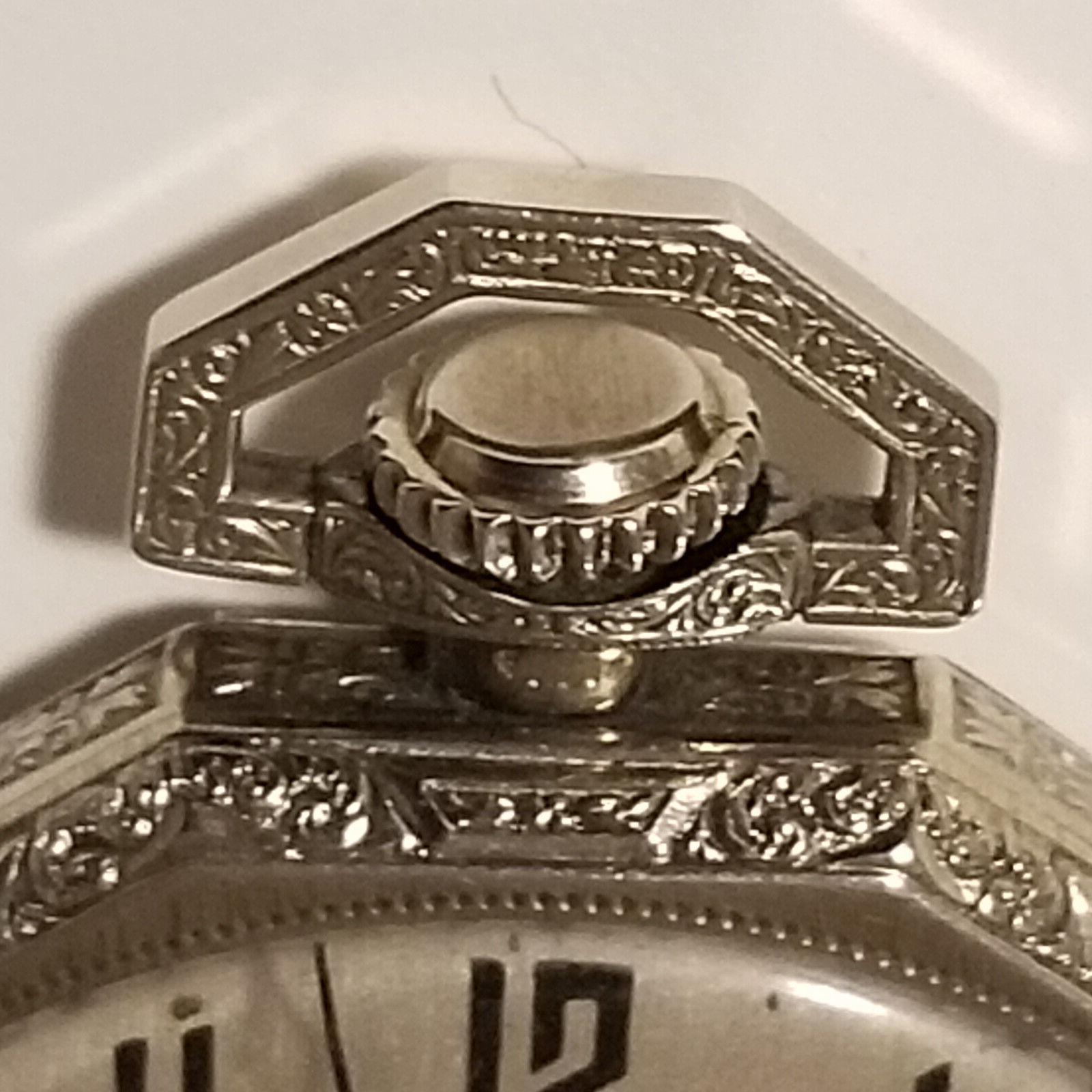 Vtg – Illinois Open Face Pocket Watch – Manual Winding – Decagon Shape – Works!