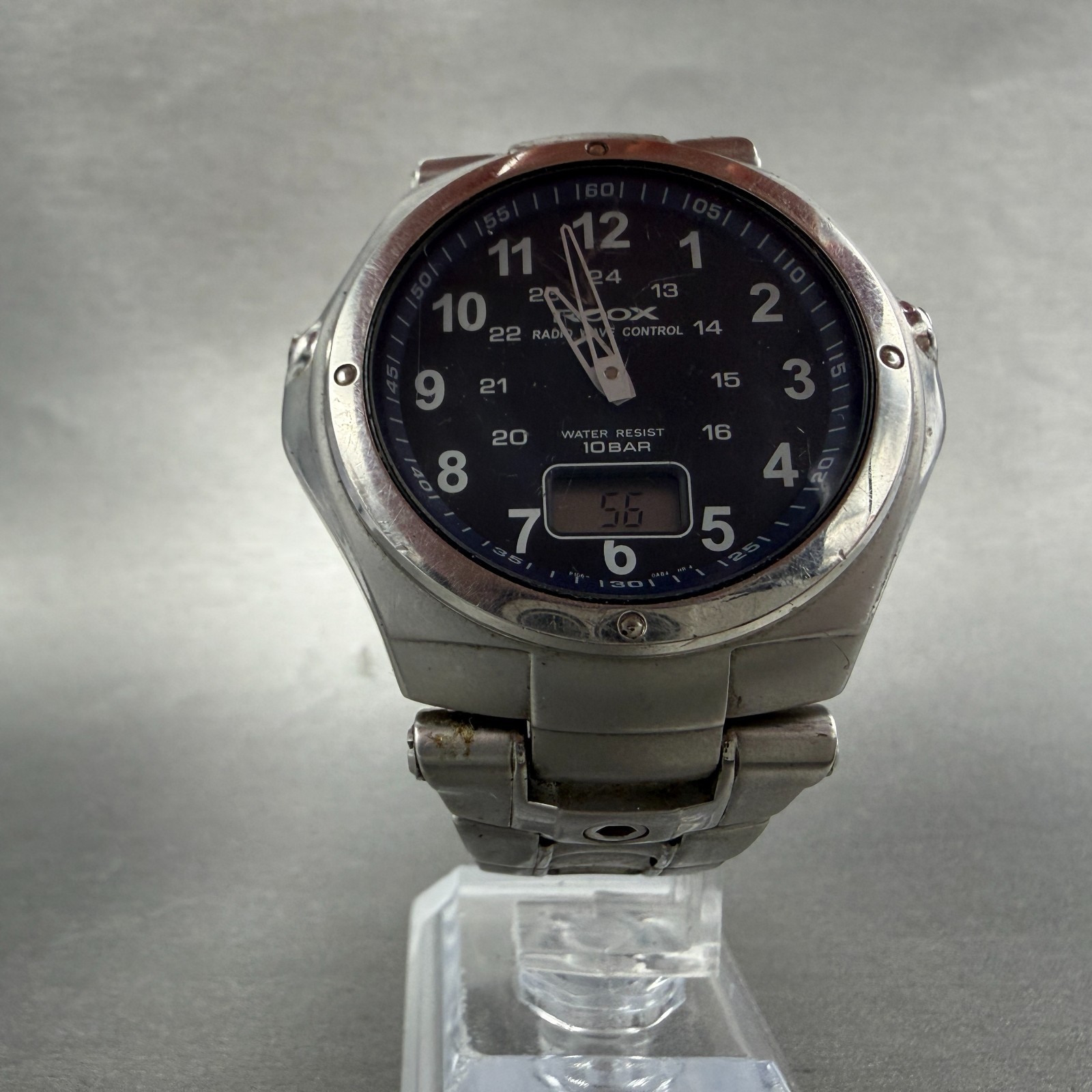 Seiko ALBA Roox Watch Men 46mm Blue Dial Steel Analog Digital P106-0AA0 New Batt