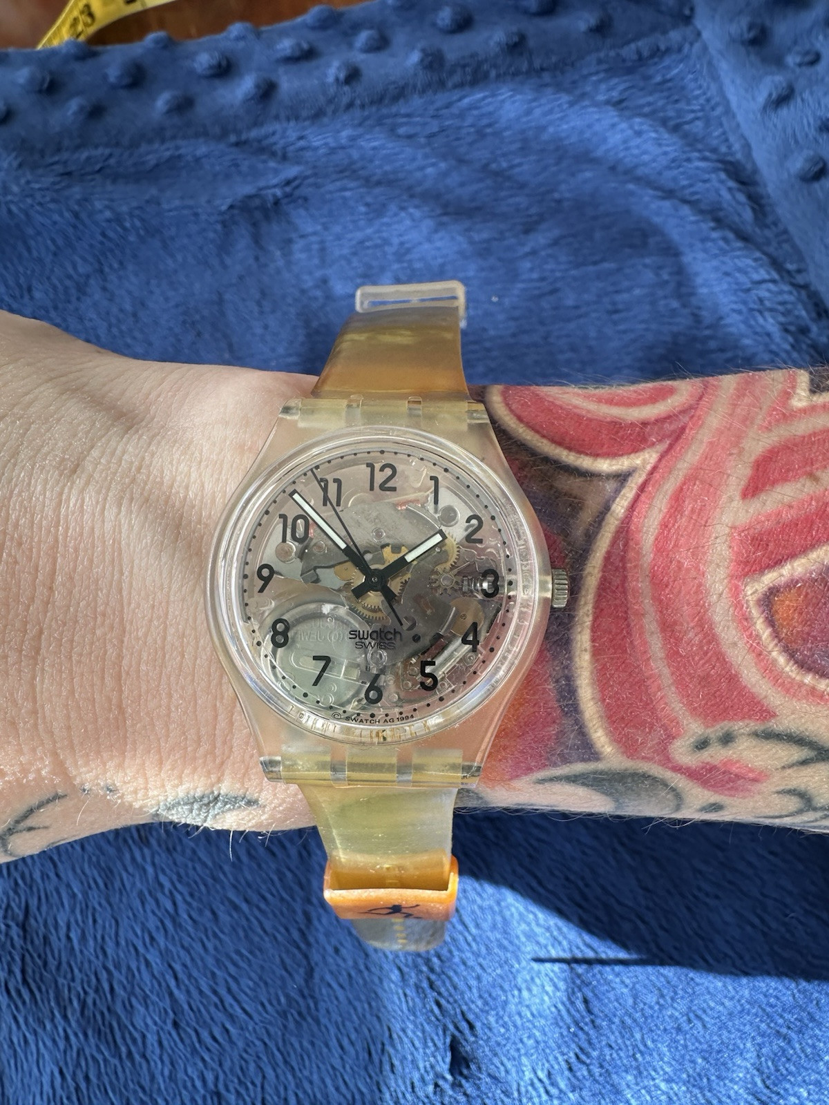 Swatch Watch Men’s Clear Jelly 1996 Watch, 8.5in Long
