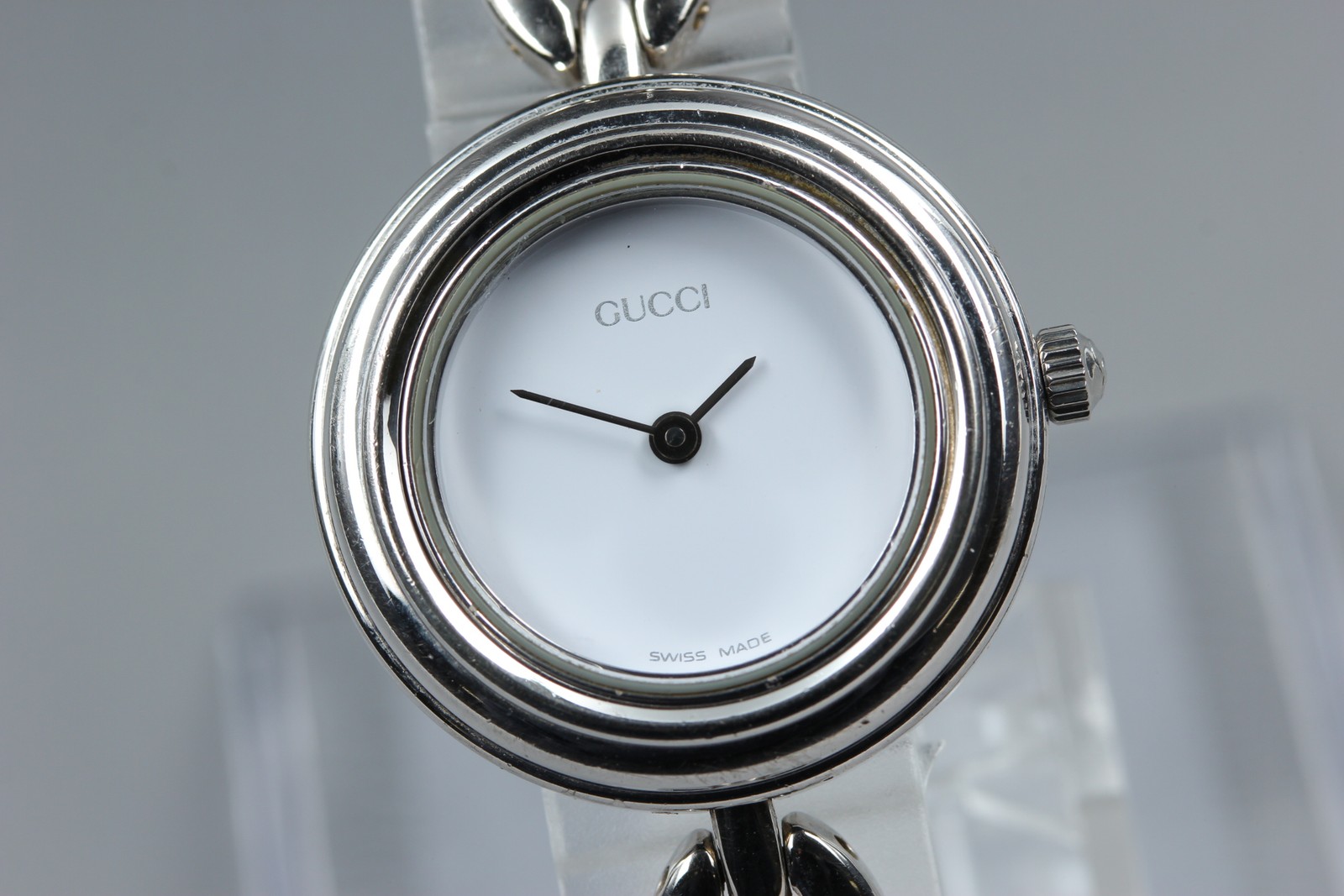 [Exc+5] Gucci 11/12.2 Change Bezel 26mm Silver White Dial Women Watch From JAPAN