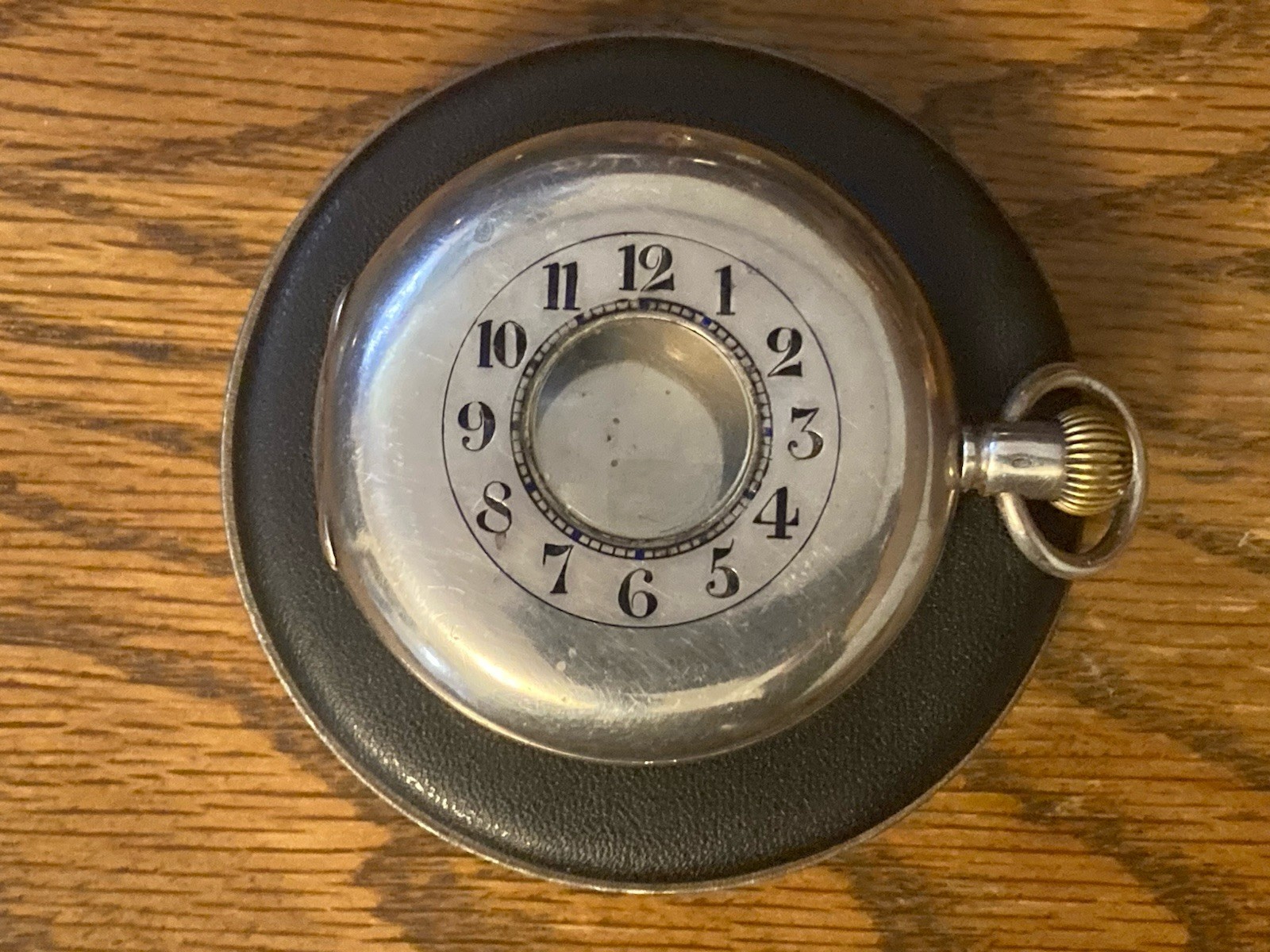 Sterling Silver Half Hunter Pocket Watch Case 12s Good Crystal