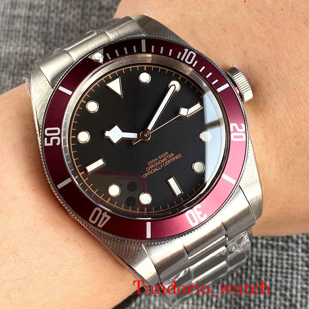 Bliger Black Dial NH35 PT5000 Automatic Men Watch Snowflake Hands Sapphire Glass