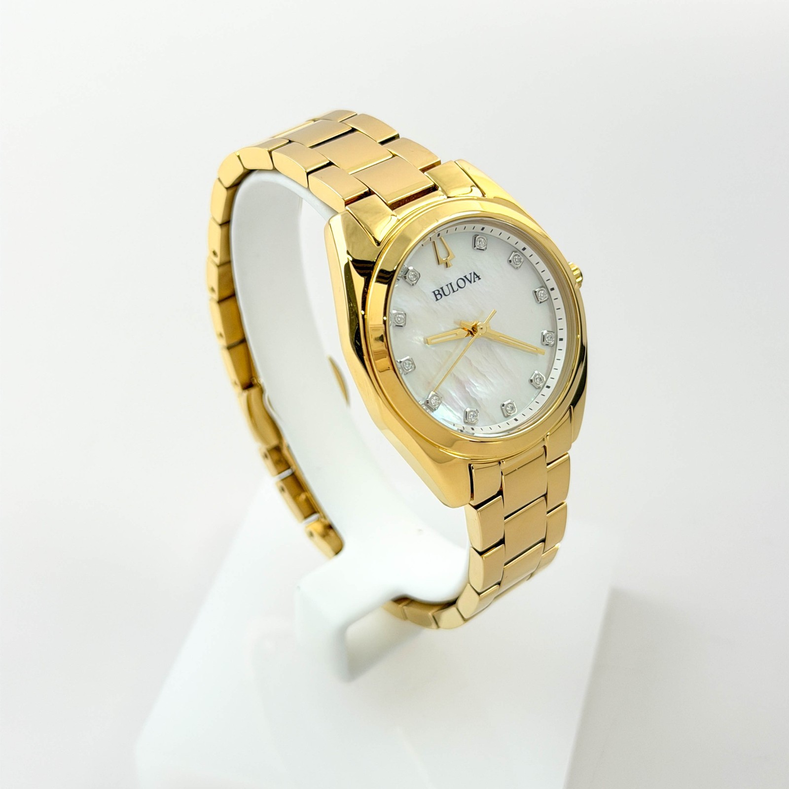 Bulova Surveyor 97P172 Mother-of-pearl Dial w Diamond Accent Ladies Watch 31mm