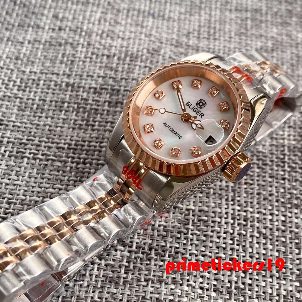 BLIGER 26mm Lady’s Wristwatch Shell Dial NH05 Automatic Watch for Women Sapphire