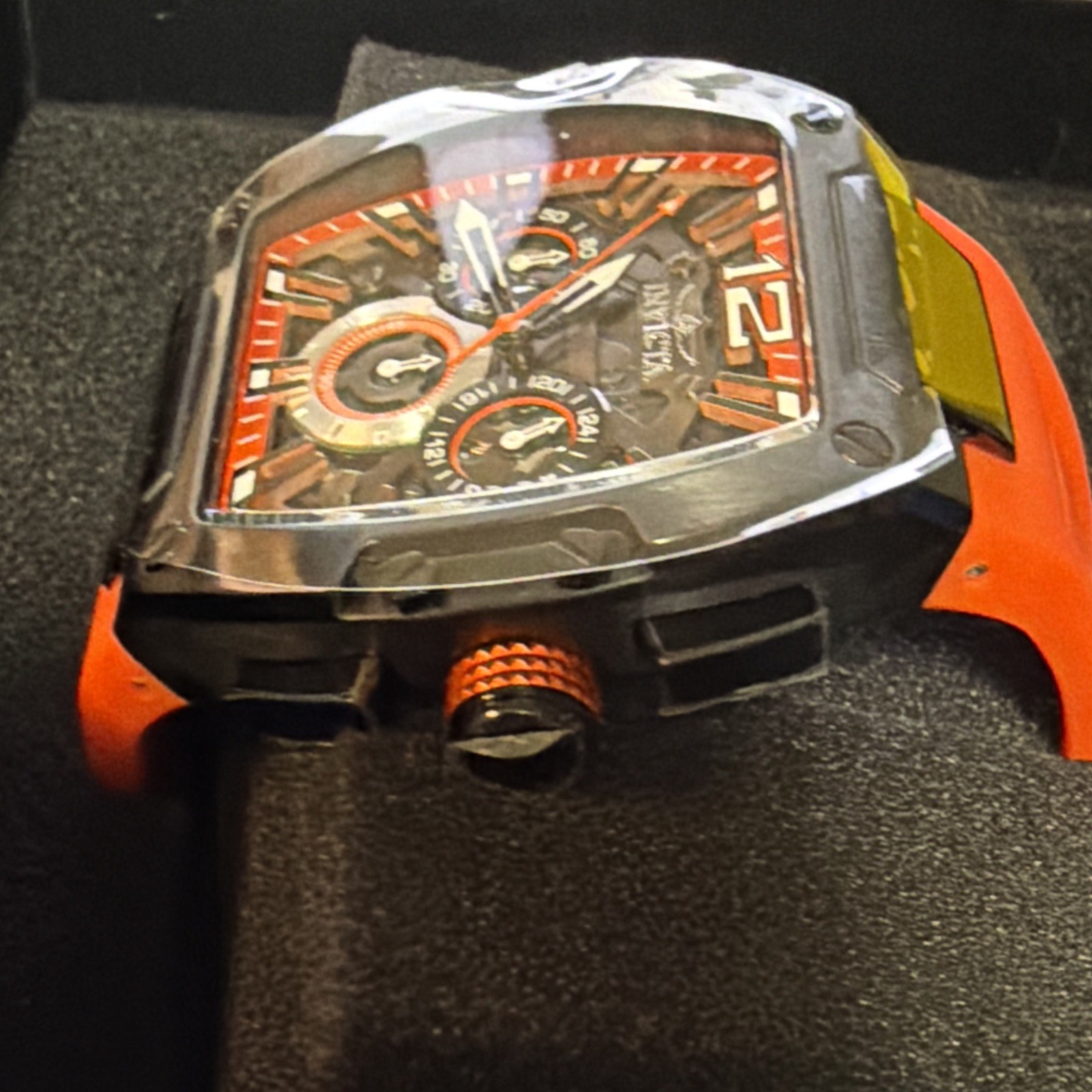 Invicta Men’s Watch Invicta Racing Chronograph Orange and Black Dial Strap 48474