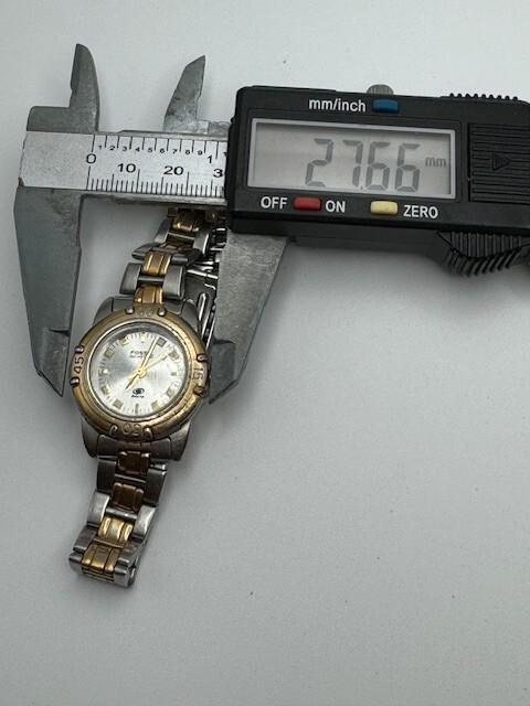 Vintage Ladies Fossil Blue AM-3095 Two Tone Quartz Watch New Battery