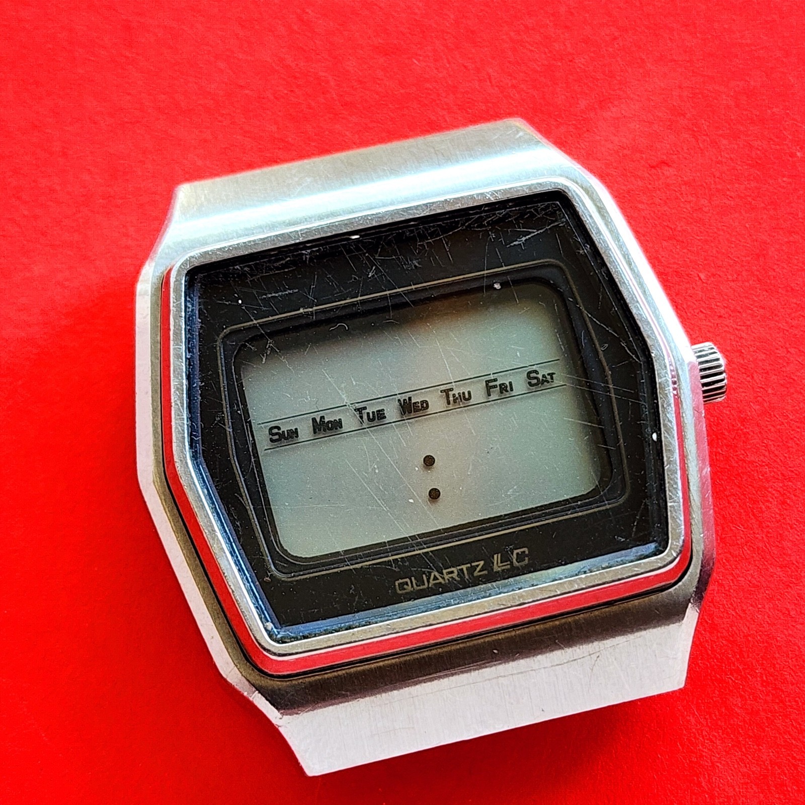 Seiko LC Watch LCD Quartz 0139-5019 Cal 0139 Case 5019 Crown For Parts Repair