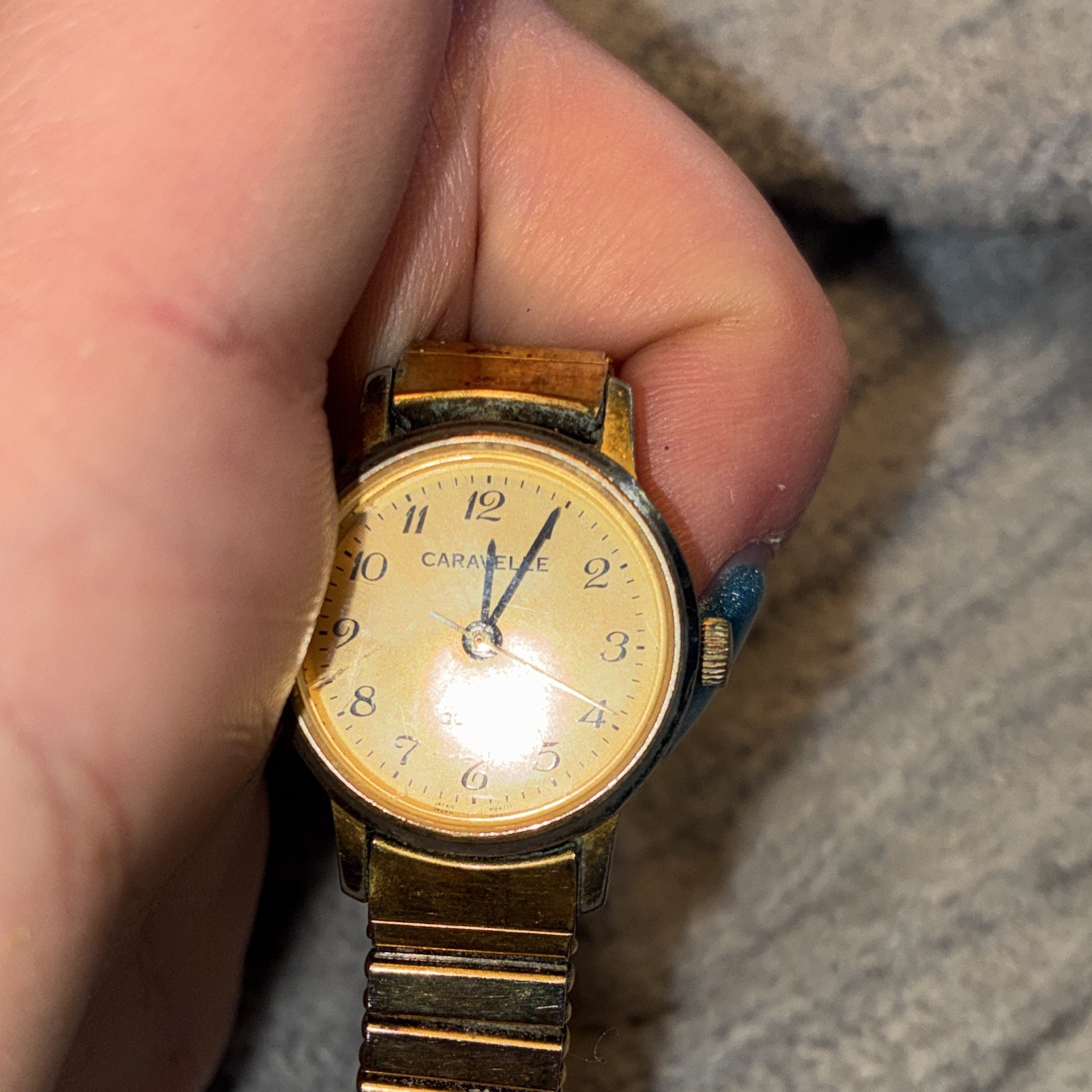 Caravelle Women’s Quartz Gold Tone Analog Watch Arabic Dial Expansion Band