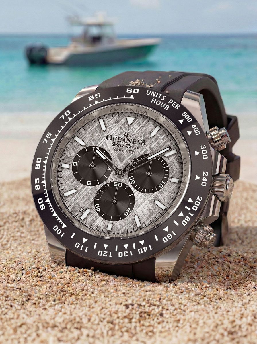 OCEANEVA WAVERACER METEORITE SWISS MADE 41 JEWEL AUTOMATIC CHRONO SAPPHIRE WATCH