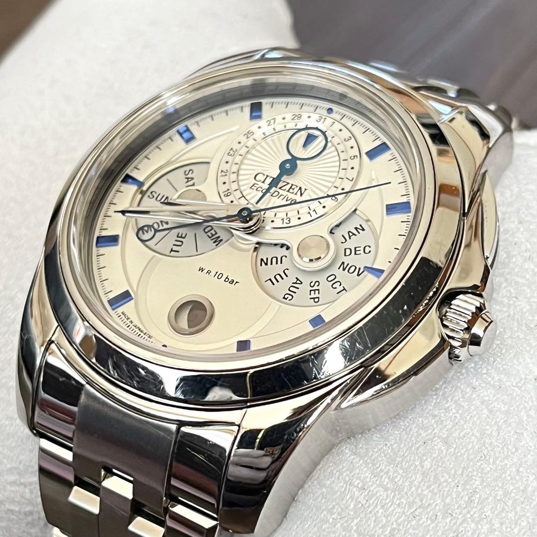 Citizen Calendrier Moon Phase Solar Watch Mens 43mm wrist 17cm/6.7in