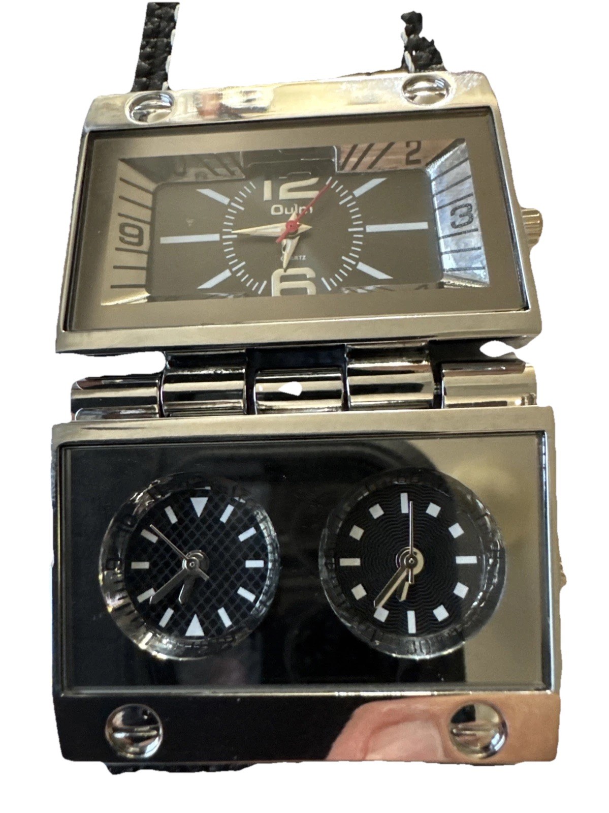 OULM 9525 Watch Analog Black Dial, Black Two Piece Strap, Black Dial & Gold Dial