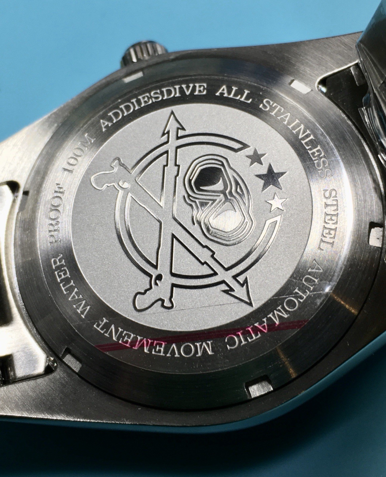 ADDIESDIVE GREY FUME CRACKED ENAMEL DIAL WATCH 39MM SPORT SWISS BGW9 K1 CRYSTAL