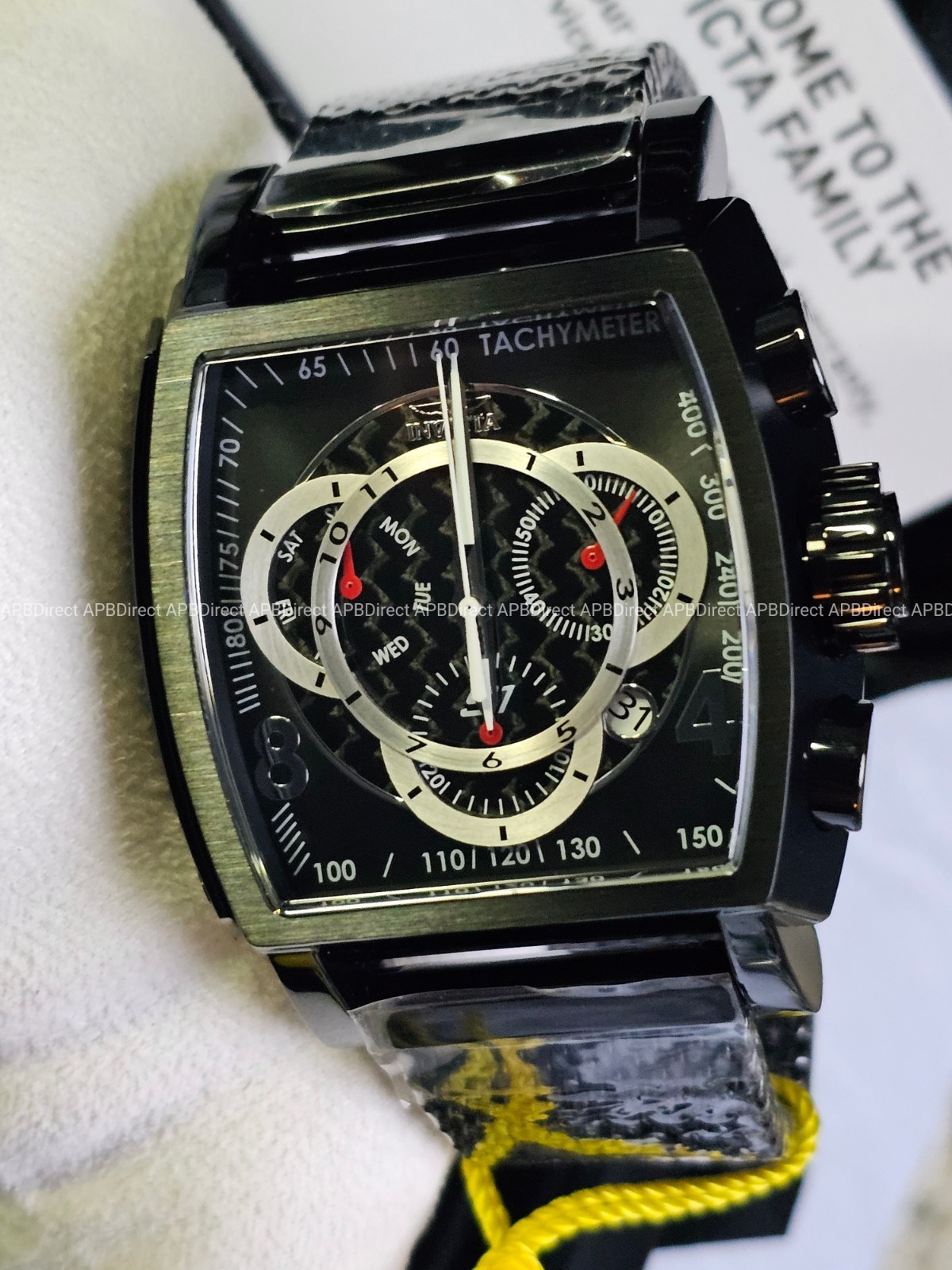 Invicta – S1 Rally – Carbon Fiber BLACK Milanese Swiss Z60 FE Chrono Mens Watch