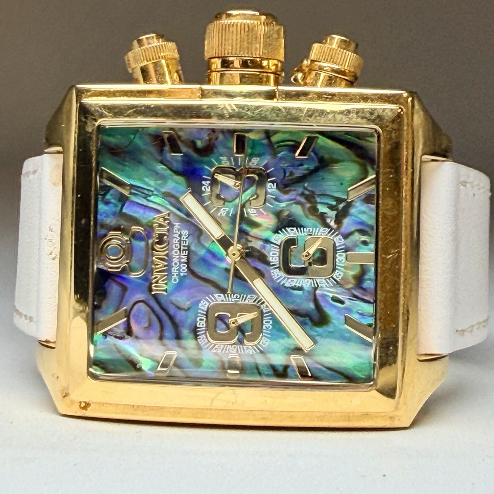 Invicta Russian Diver Ladies Purple& Turquoise Abalone Oyster Dial Watch 24045
