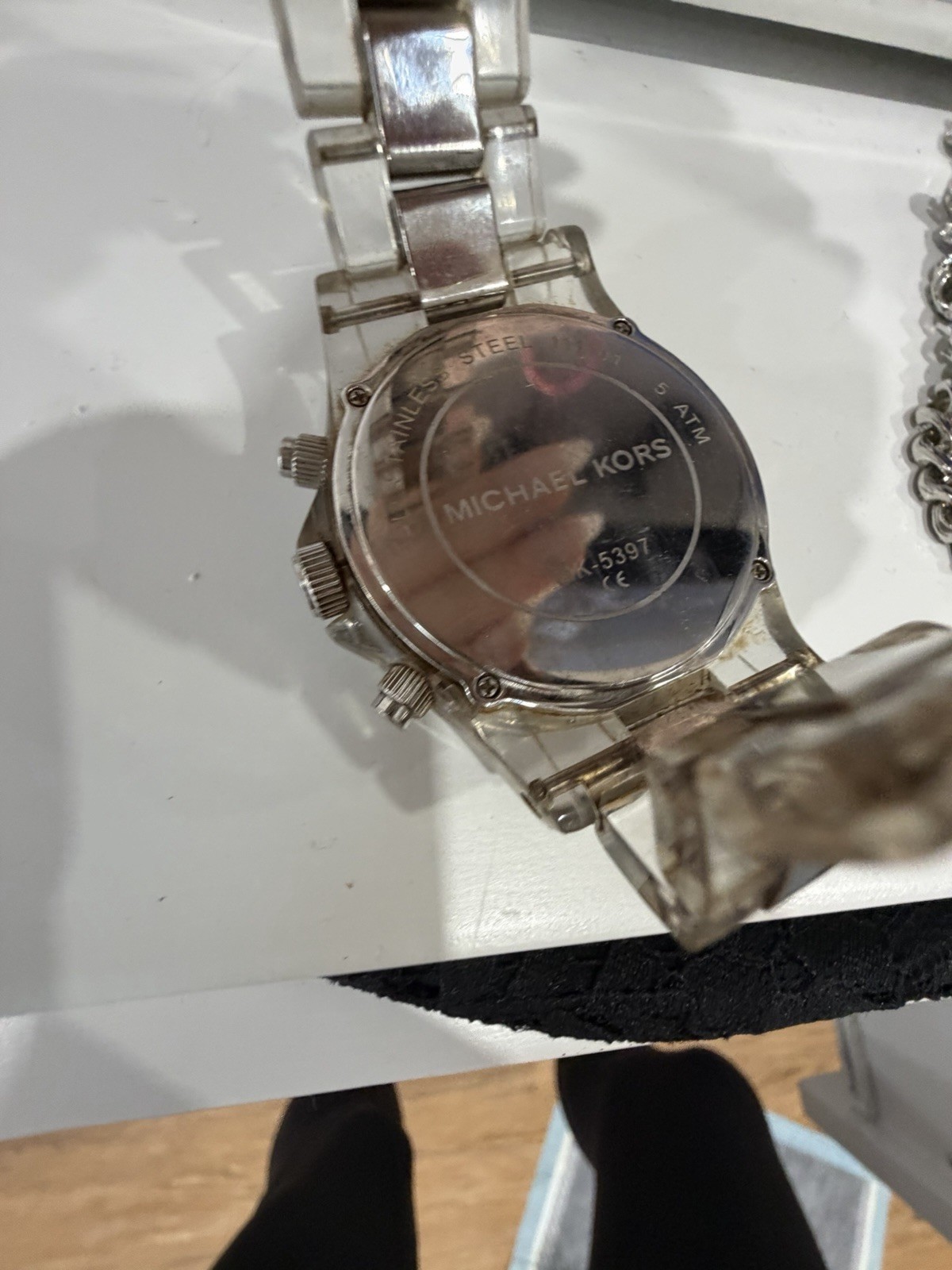 Michael Kors 5397 Watch Chronograph Silver Bling Acrylic 2010’s Y2K #2010s