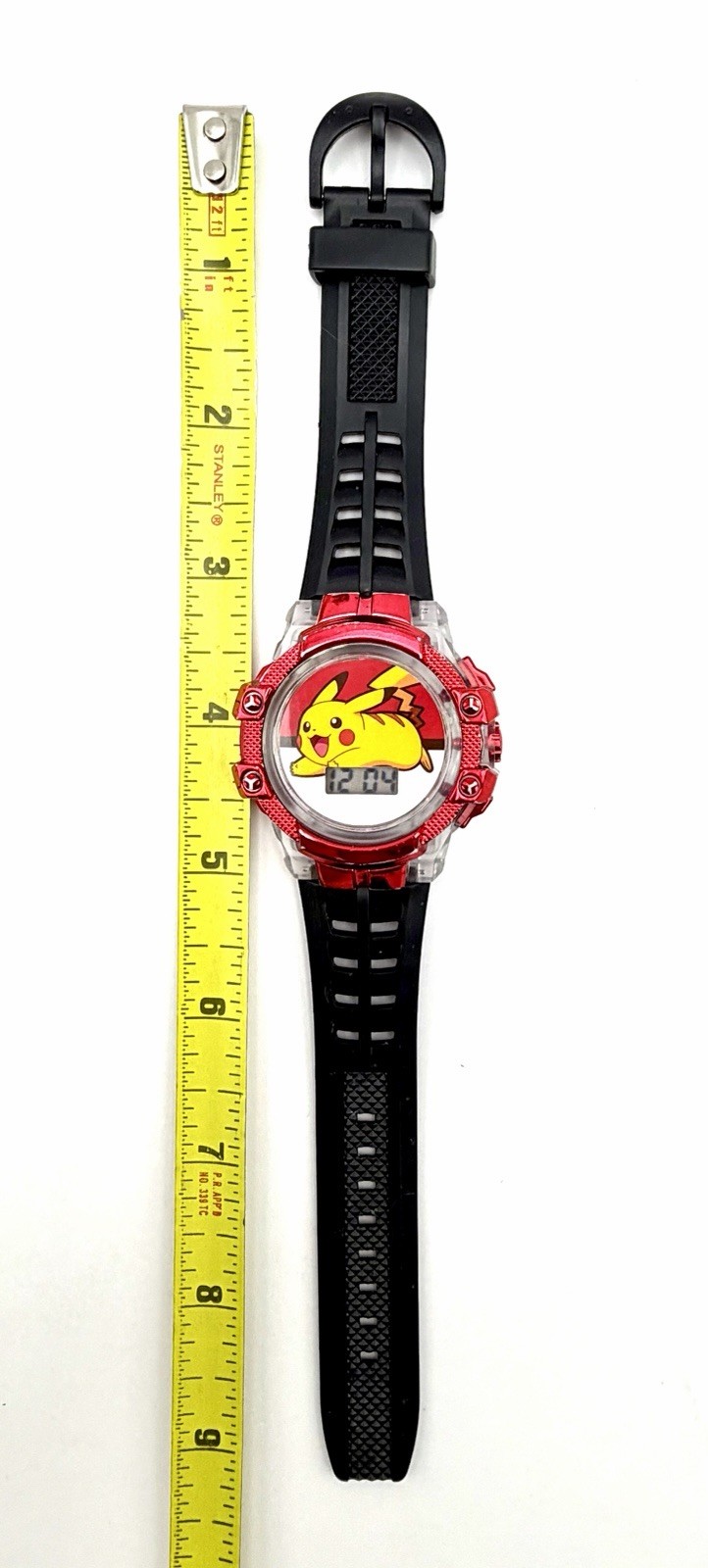 Pokemon Pikachu LED Digital Watch Accutime POK4406TG Tested Works Lights Up 2024