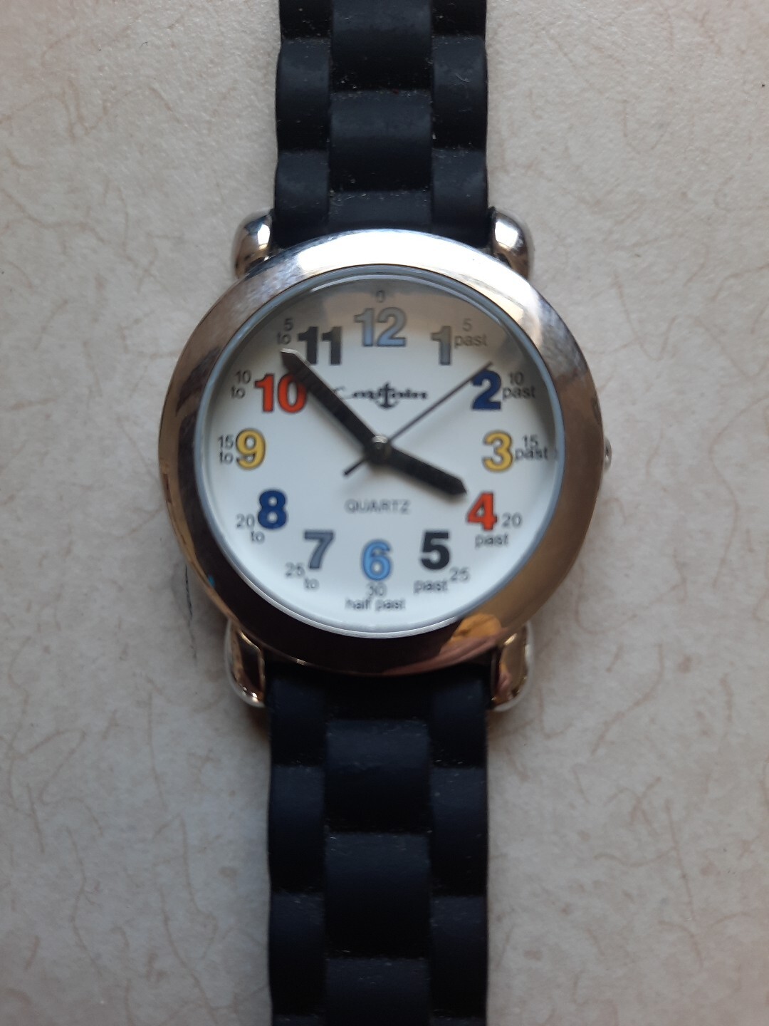 Collezio Captain Quartz Watch (8089054) black Silicone Band- New Battery!