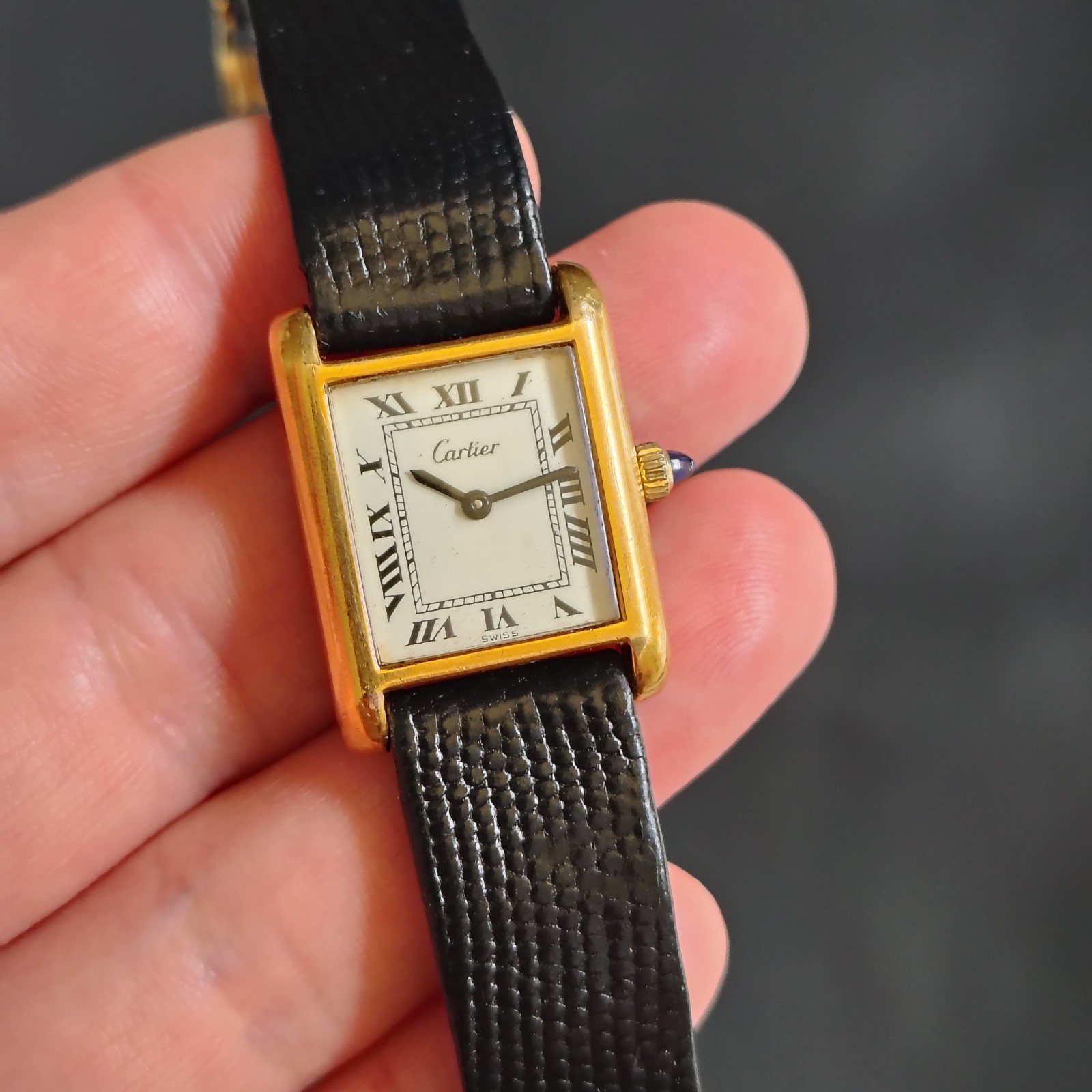 Vintage Cartier Tank Pre-must 18k Electroplated 1970s 21x28mm 551.2106 Unisex