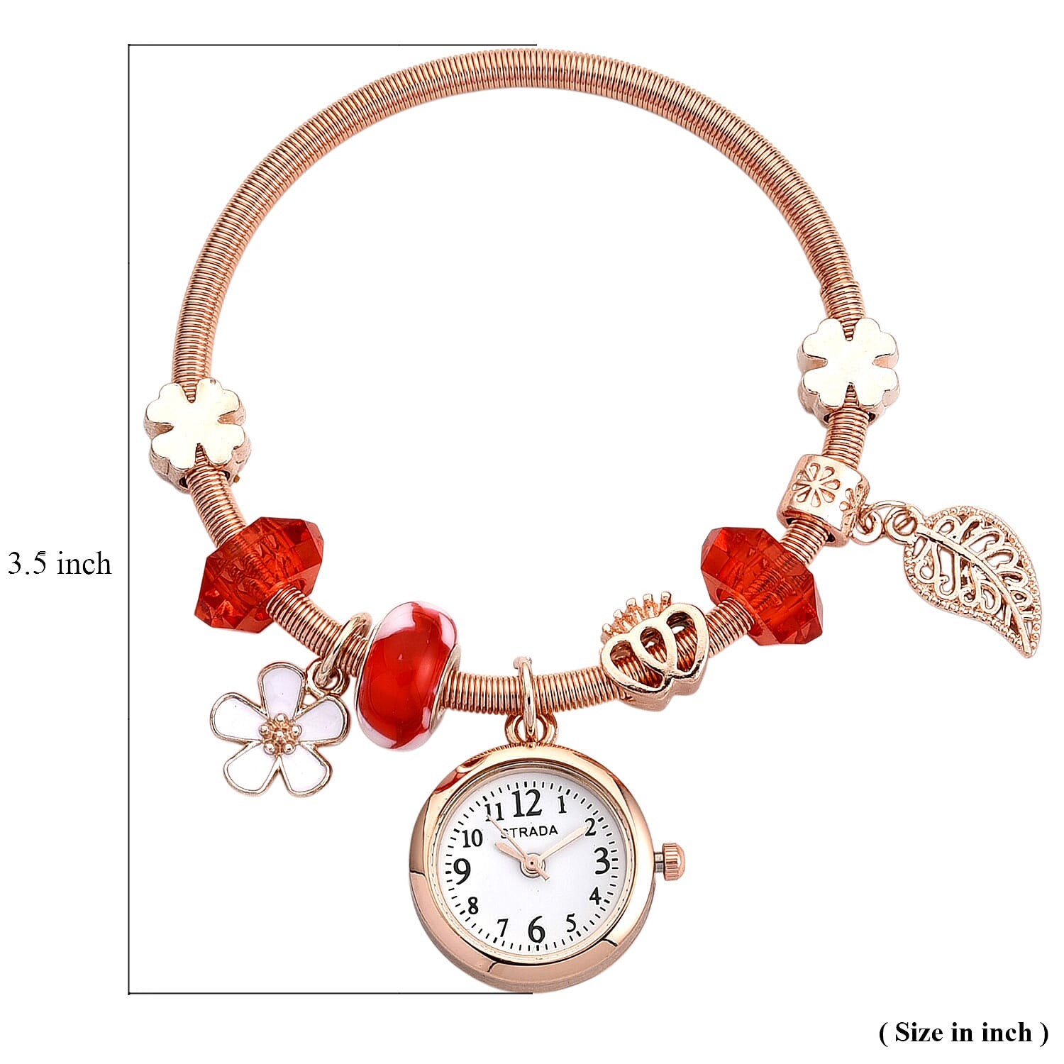 Strada SL68 Quartz Movement Bracelet Watch in Rosetone