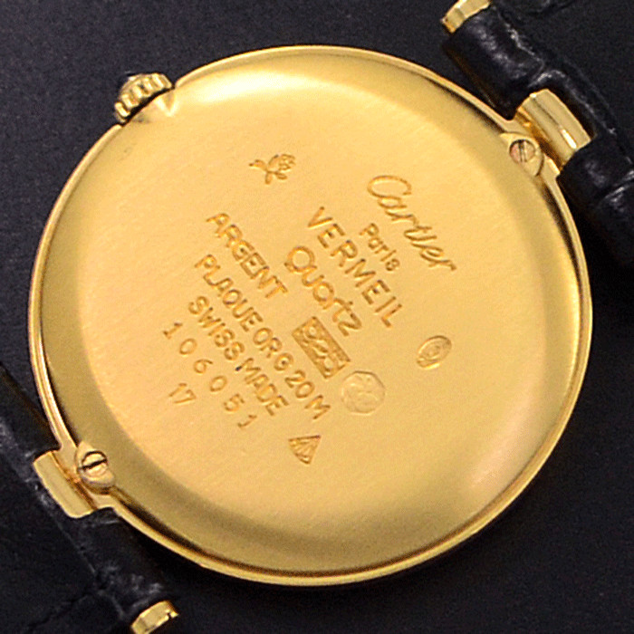 Vintage Cartier Must De Vendome Vermeil Quartz White Dial Dress Men’s Watch