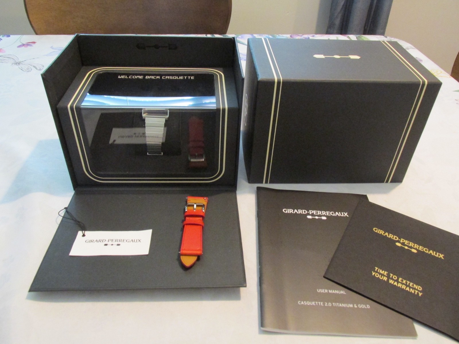 Girard Perregaux Casquette 2.0 Red LED Titanium Quartz Men’s Watch 39800