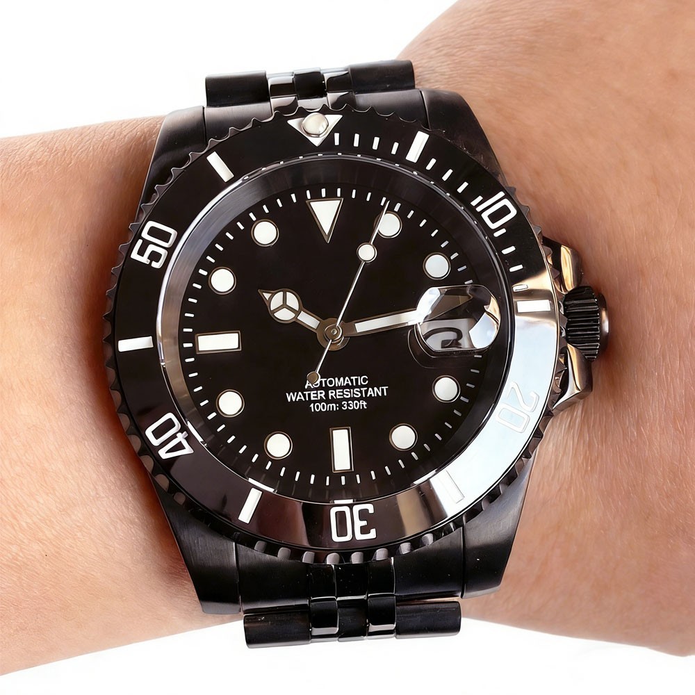 Vintage Black Business 40mm Sapphire Glass 10ATM NH35 PT5000 Men Automatic Watch