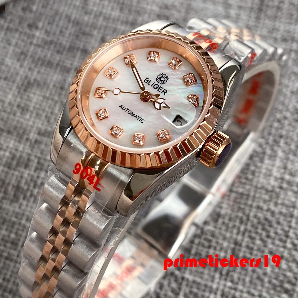 BLIGER 26mm Lady’s Wristwatch Shell Dial NH05 Automatic Watch for Women Sapphire