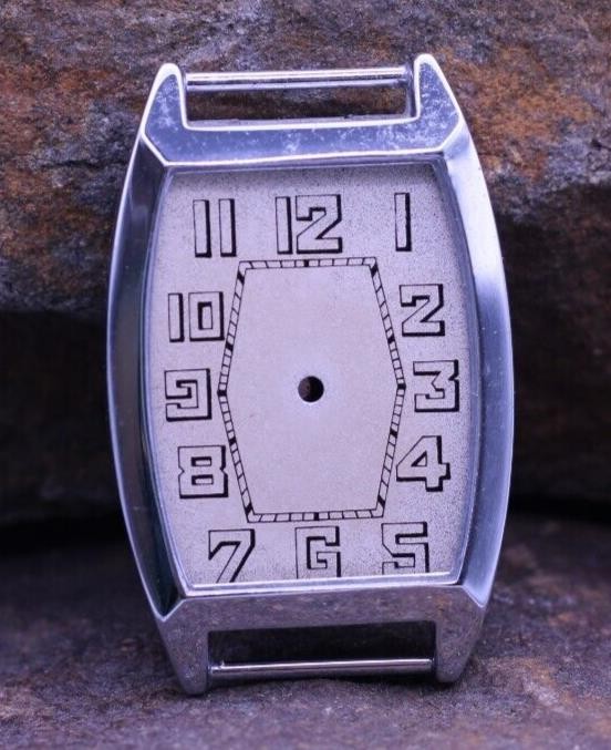 OUR ART DECO SWISS MEN’S WRIST WATCH CASE & DIAL 25.5×39.4mm 14.5mm LUG (DD)