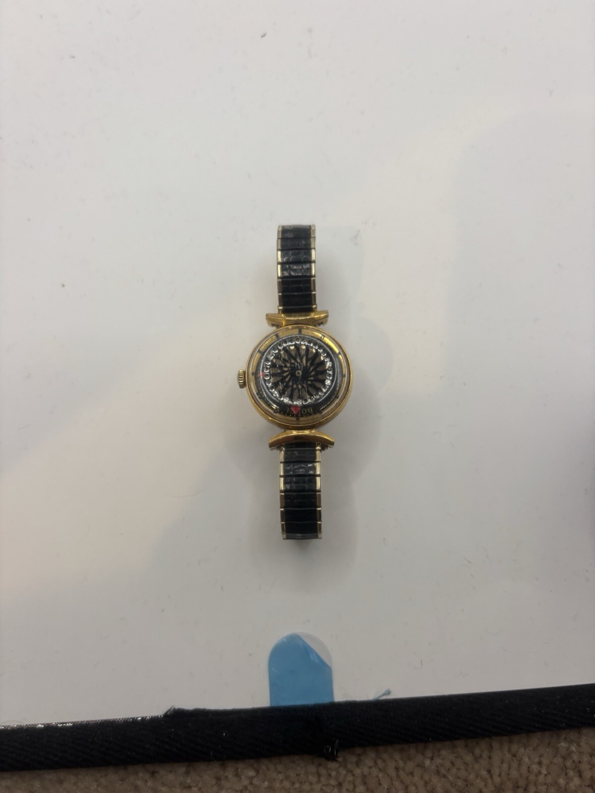 Vintage Ernest Borel Kaleidoscope Watch W/ Skeleton Back –WORKING