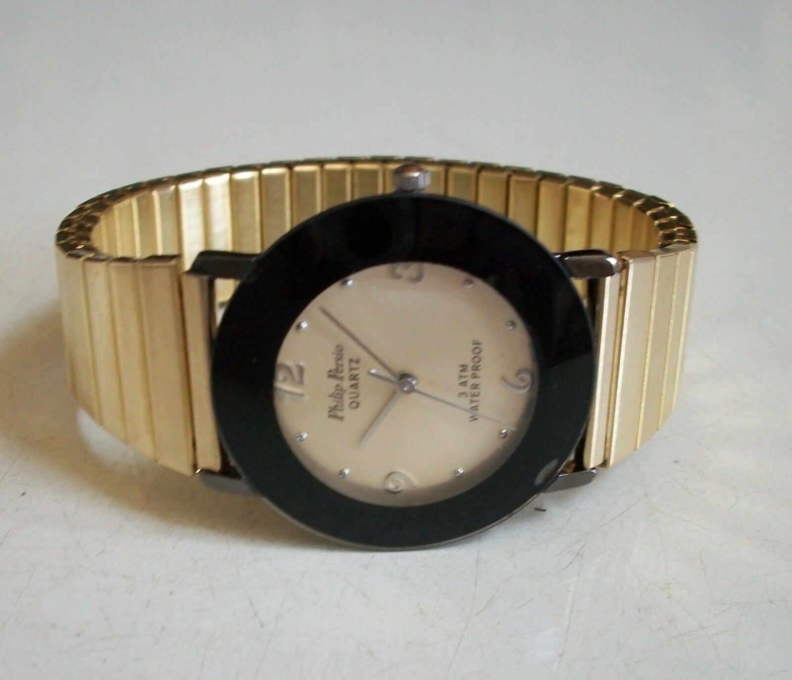 Men Or Women Philip Persio Casual Stretch Band Gold Finish Fashion Wrist Watch