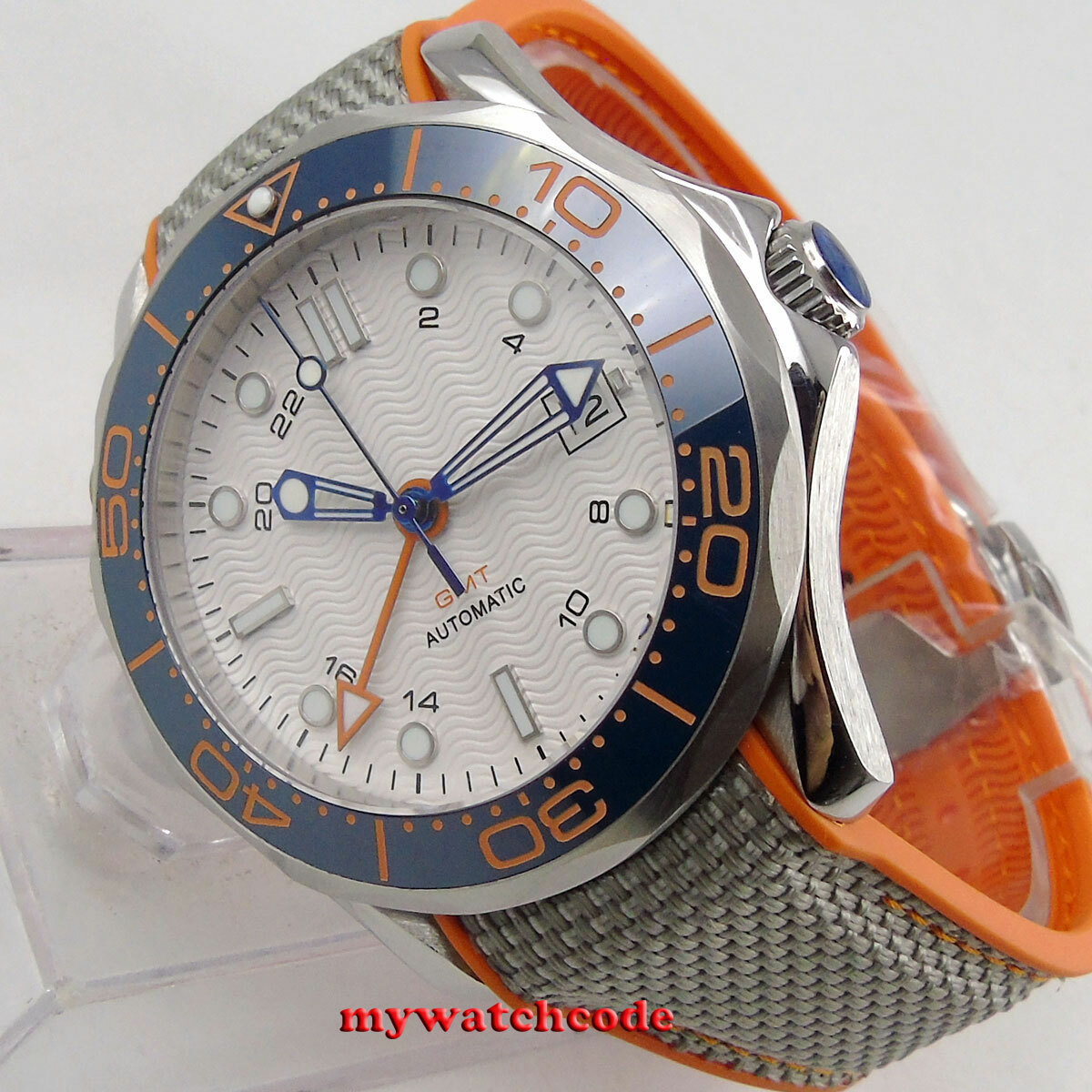 41mm sterile white dial GMT sapphire glass ceramic bezel automatic mens watch