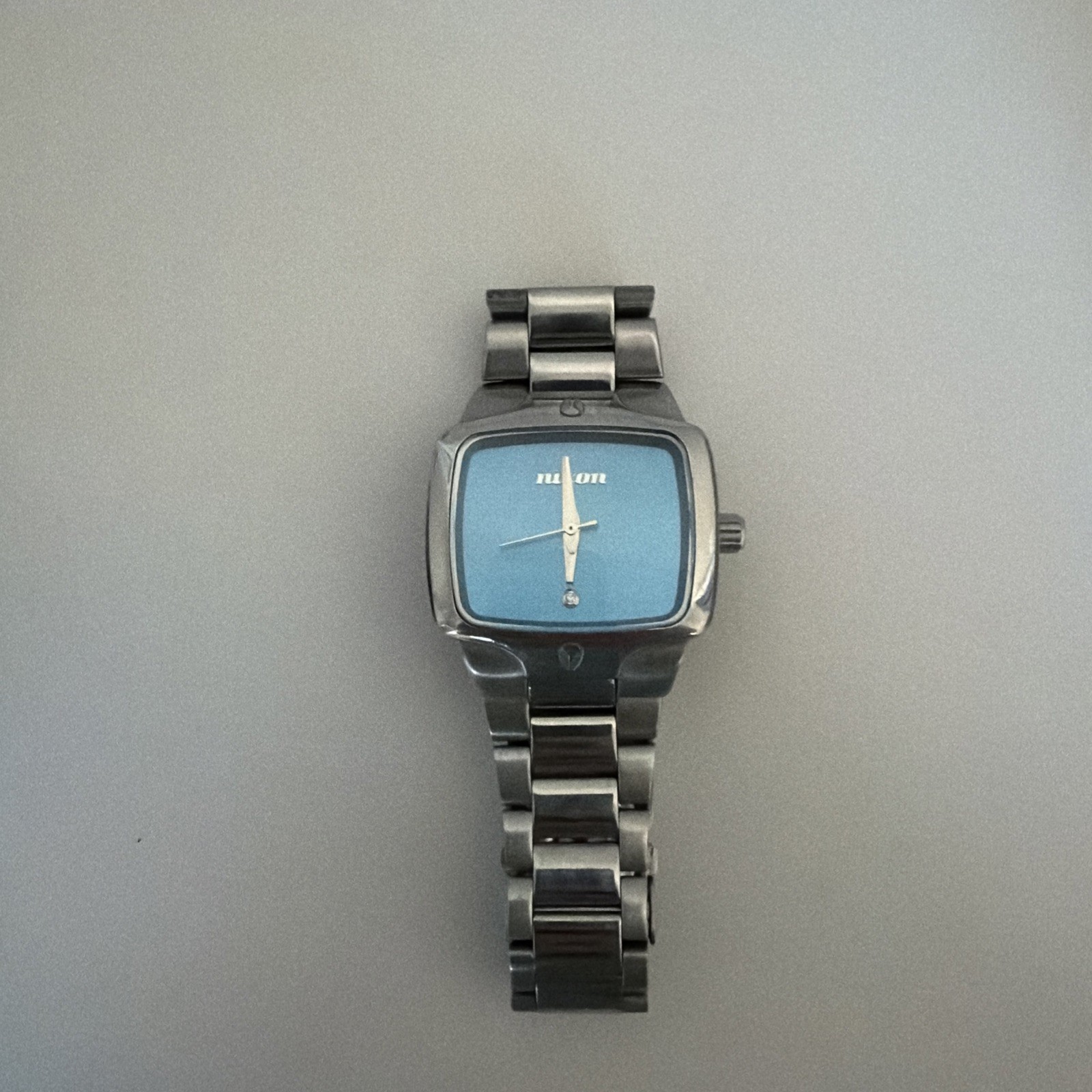 Nixon The Small Player Blue Dial Square Diamond Accent 15cm Wrist Untested Japan