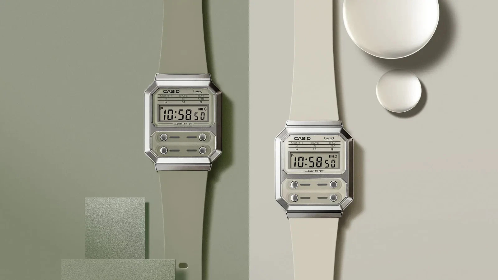CASIO A100WEF-8AEF⎪A100WEF-8A⎪Original⎪Vintage EDGY⎪GREY⎪ALIEN WATCH F-100