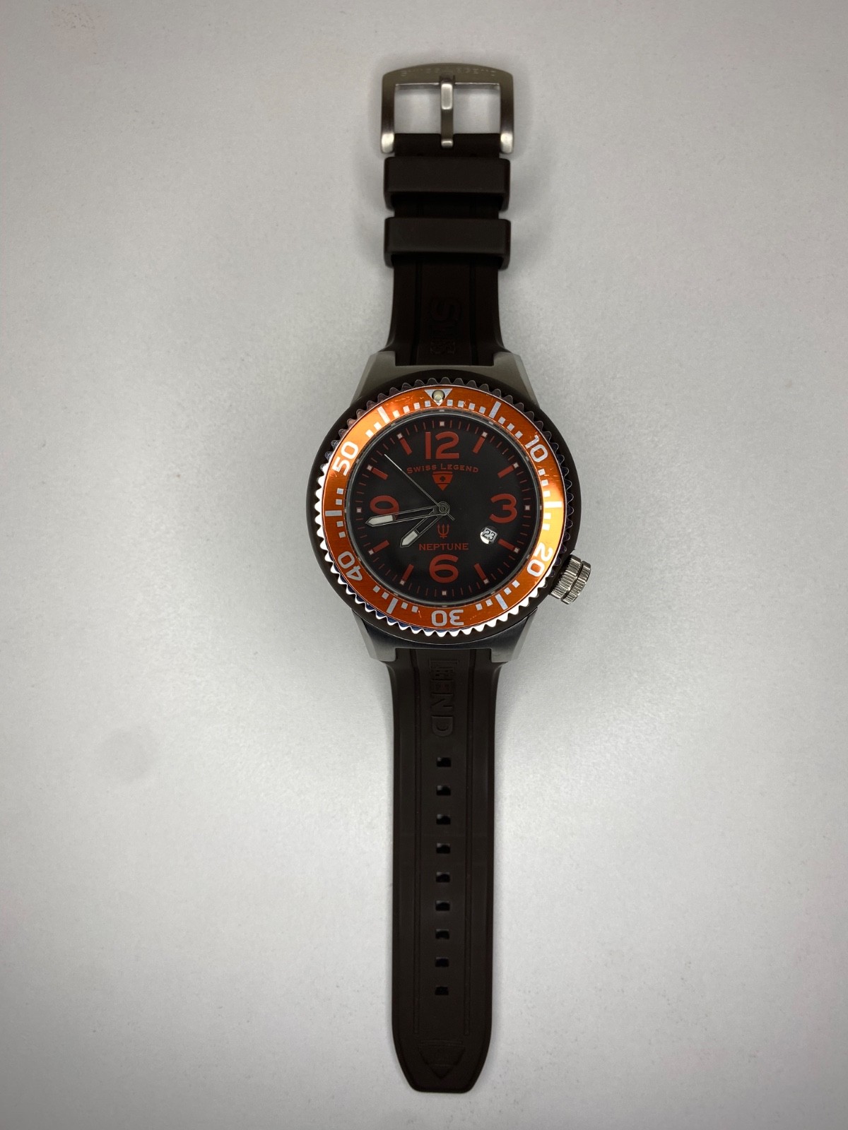 Swiss Legend Neptune 53mm Men’s Watch – Orange Rotating Bezel