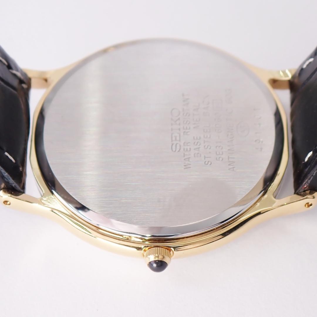 SEIKO 5E31-6D60 Quartz Unisex Wristwatch Black Japan