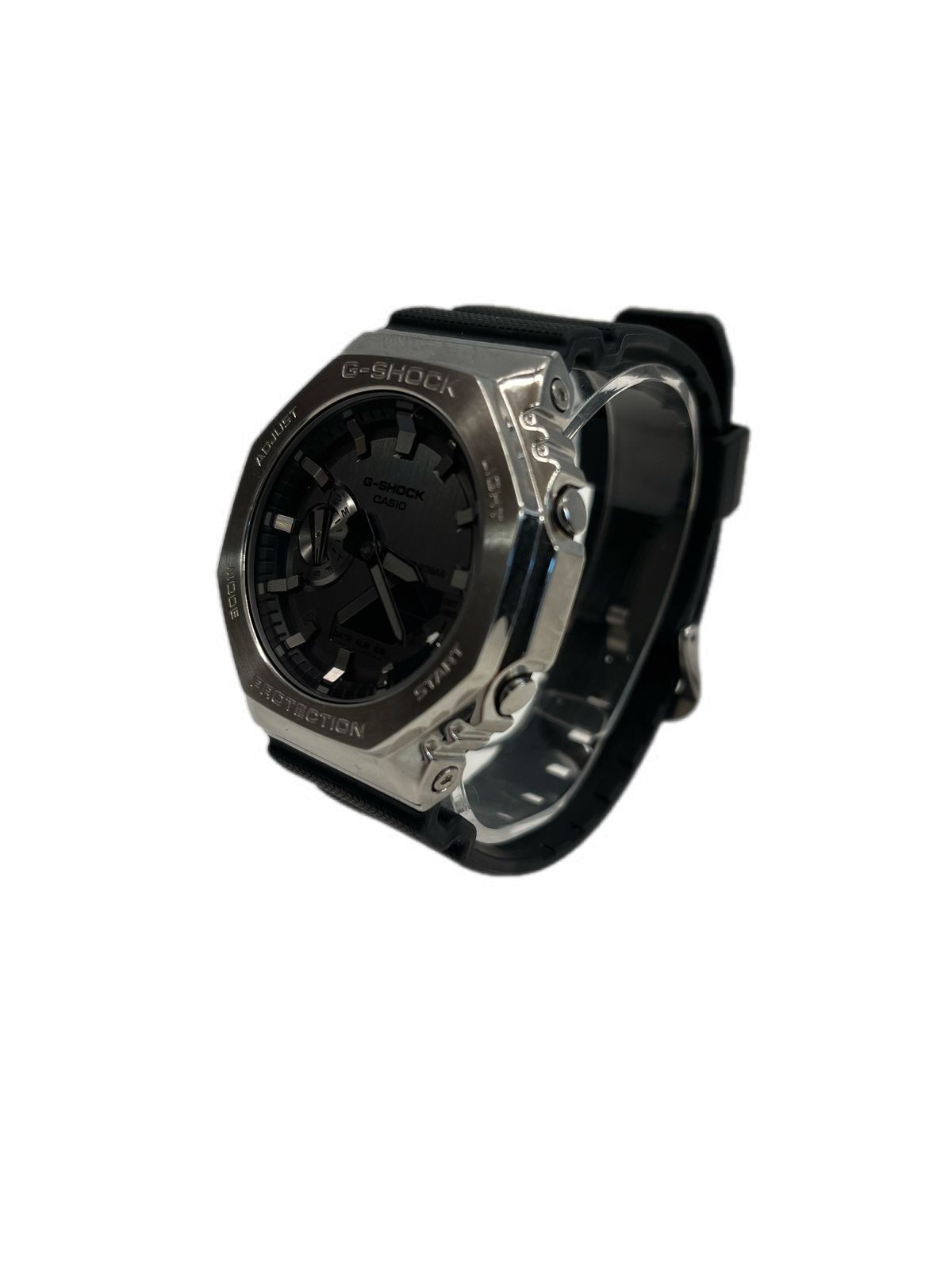 G Shock G SHOCK CASIO Metal Covered Octagonal Form Casioak Black Silver Quartz D
