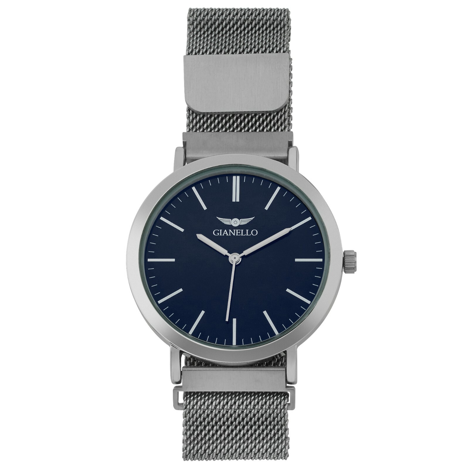 Gianello Mens Magnetic Closure Round 42mm Mesh Watch