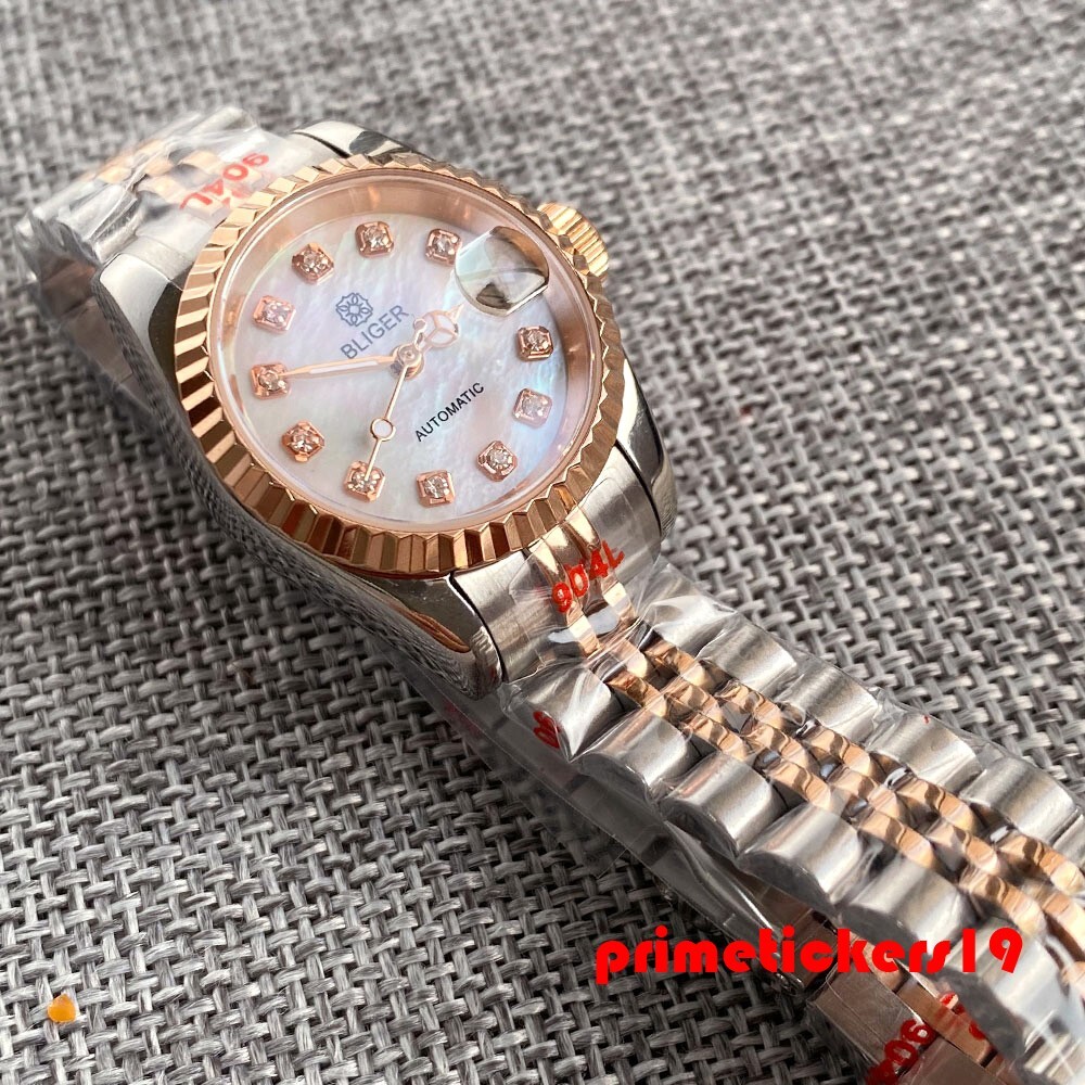 BLIGER 26mm Lady’s Wristwatch Shell Dial NH05 Automatic Watch for Women Sapphire