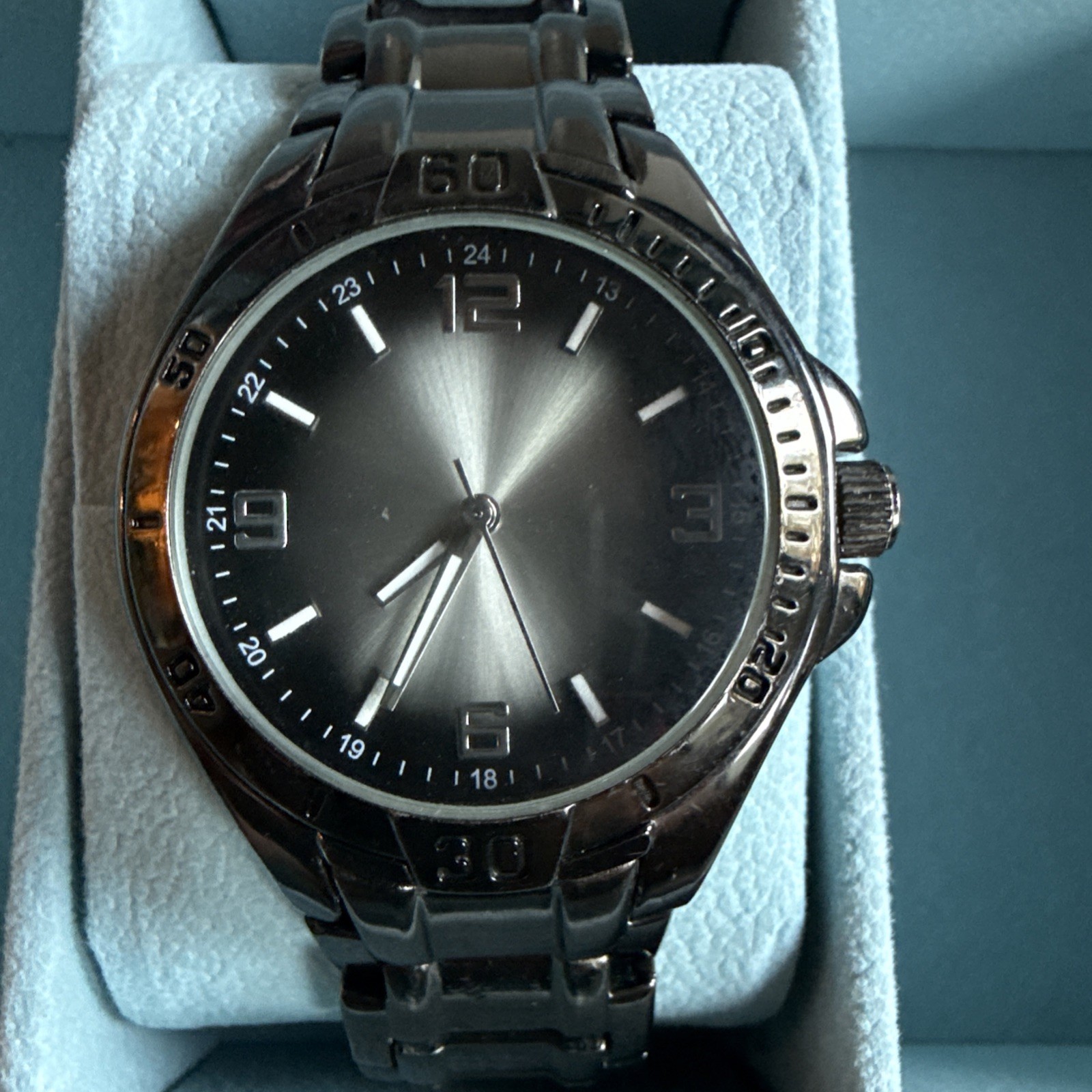 Allude FMDAL597 Men’s Black Dial Quartz Watch, 24-Hour Stainless Steel — Running