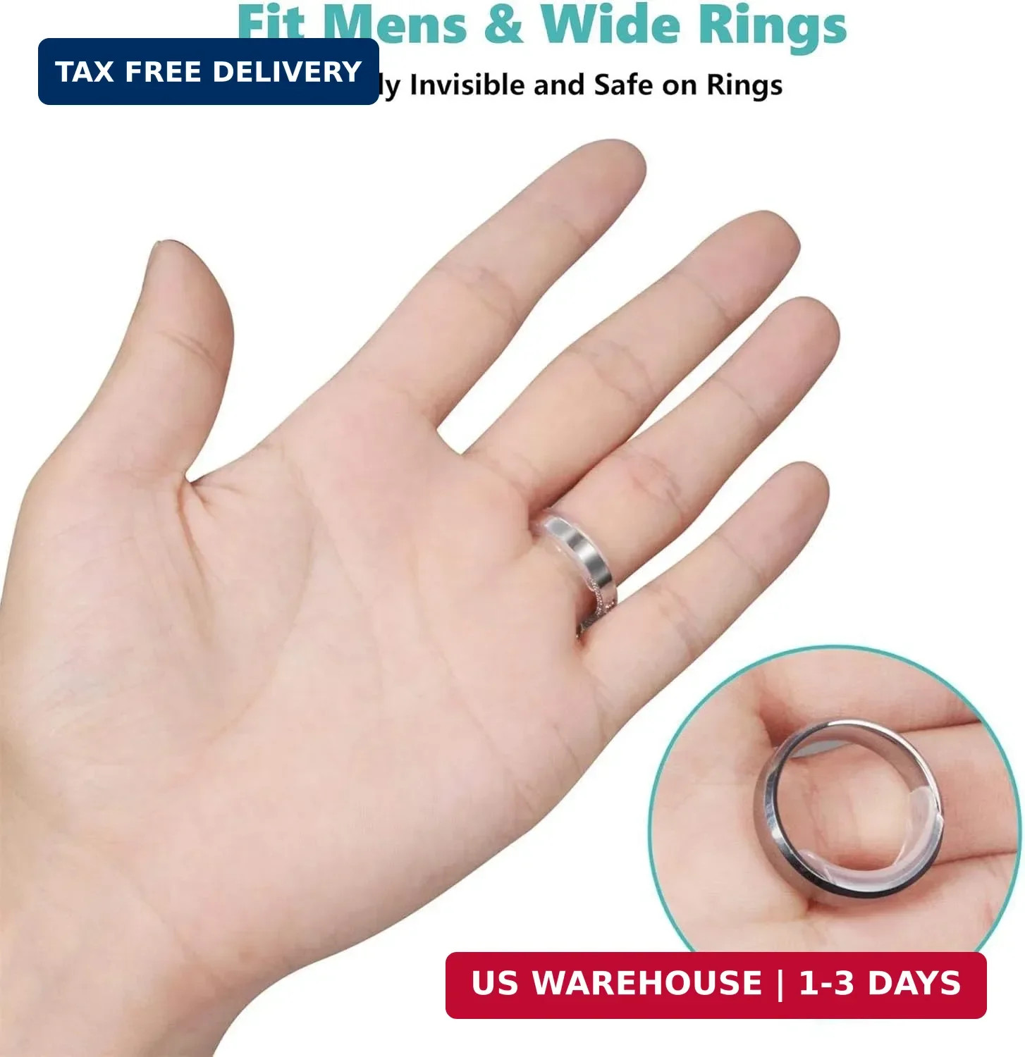Feramox Ring Size Adjuster for Loose Rings, Invisible Clip-on Guards(8 pcs) | St
