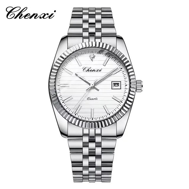 CHENXI Men’s Quartz Watch Stainless Steel Round Dial Fashion Casual Wristwatch