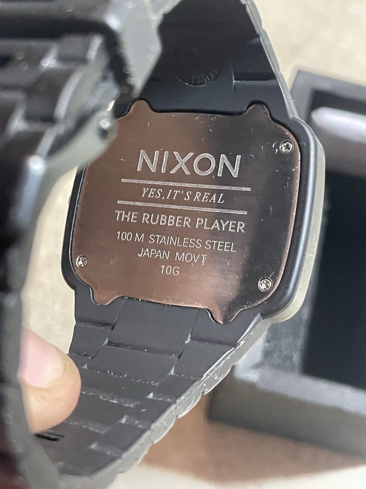 NIXON MENS YES IT IS REAL DIAMOND THE RUBBER PLAYER STL. STEEL Watch New Bat 10G