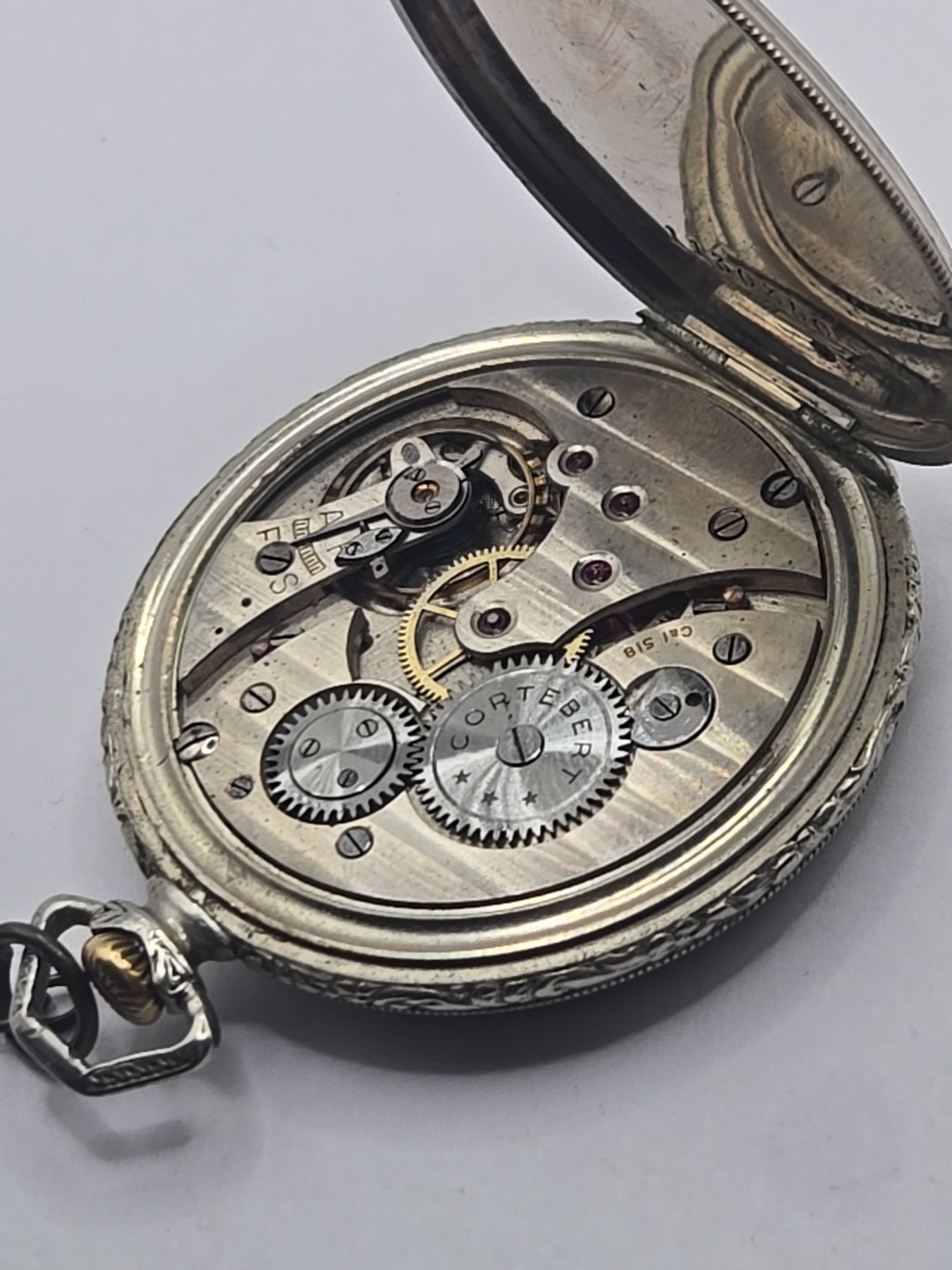 Vintage Cortebert Pocket Watch Cal 518 Running For Repairs