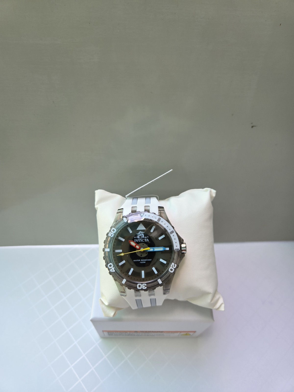 Invicta Men’s Watch Subaqua Quartz White and Grey Silicone Rubber Strap 69448