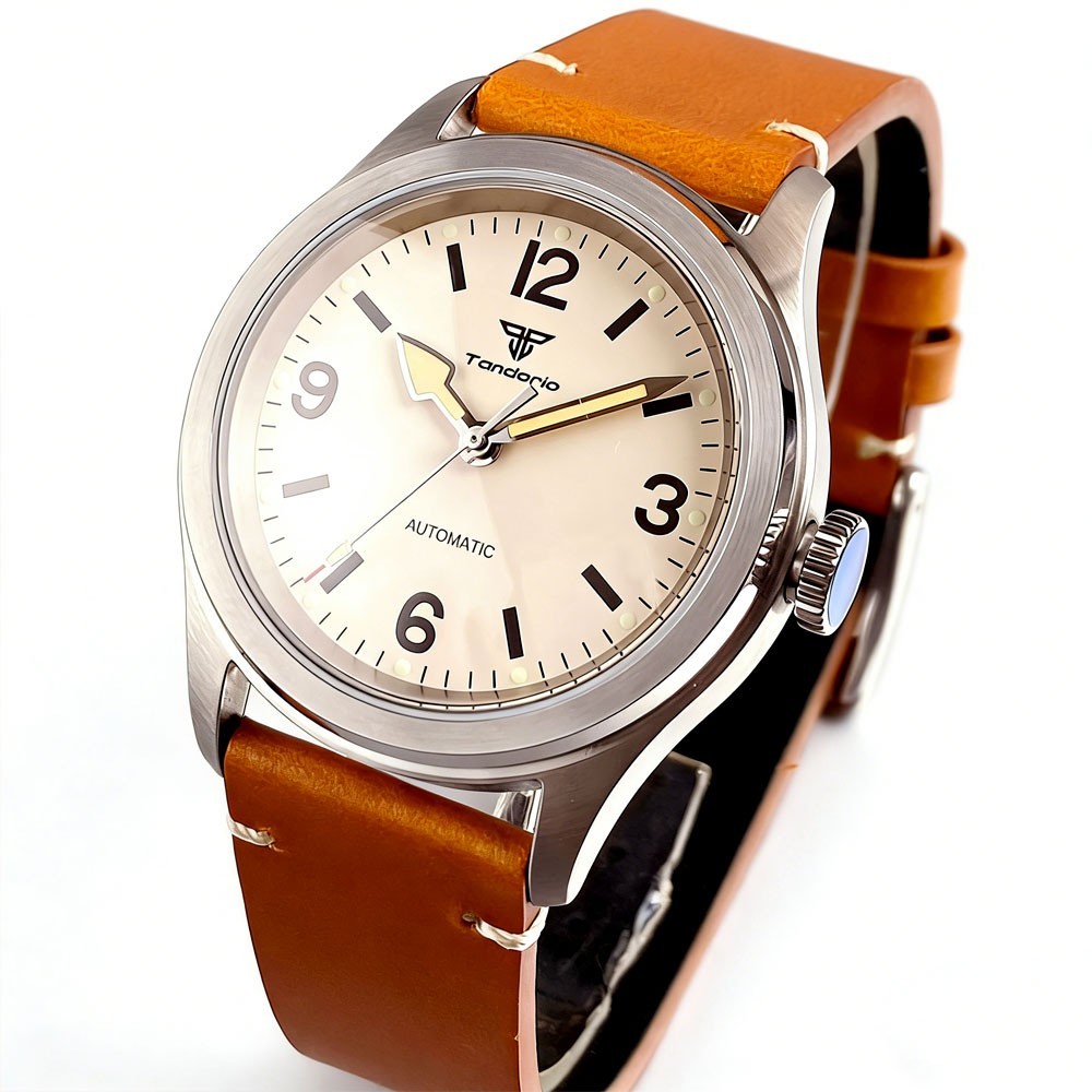 38mm Vintage Pilot Field Automatic NH35 Asia2824 Men Lume Watch Sapphire 10ATM